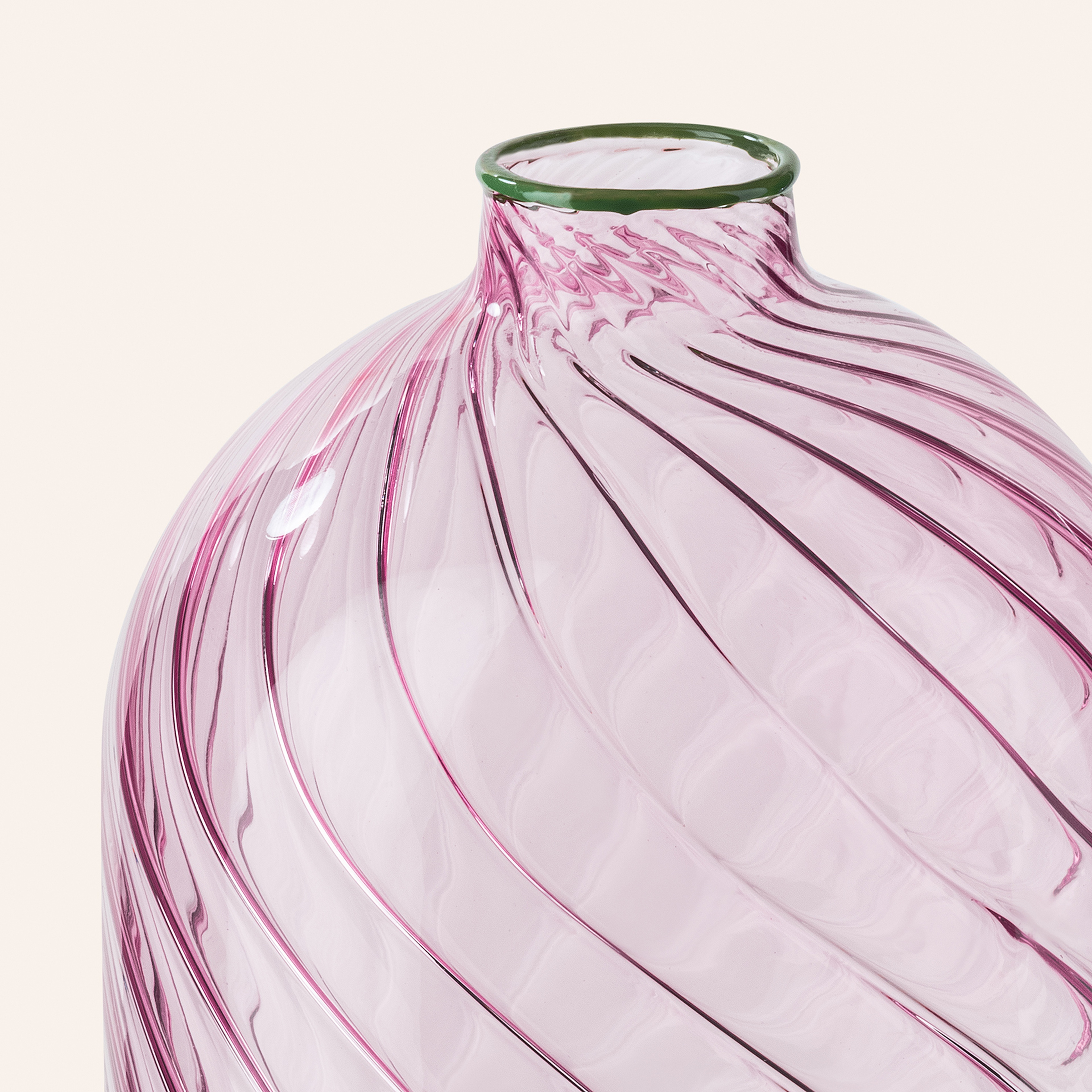 Nanjıng Borosilikat Cam Dekoratif Obje 10x10x21 Cm Pembe