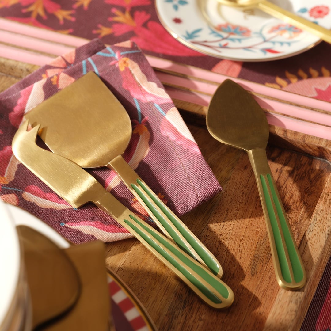 Rampur Çelik Servis Seti 16 Cm Yeşil - Altın