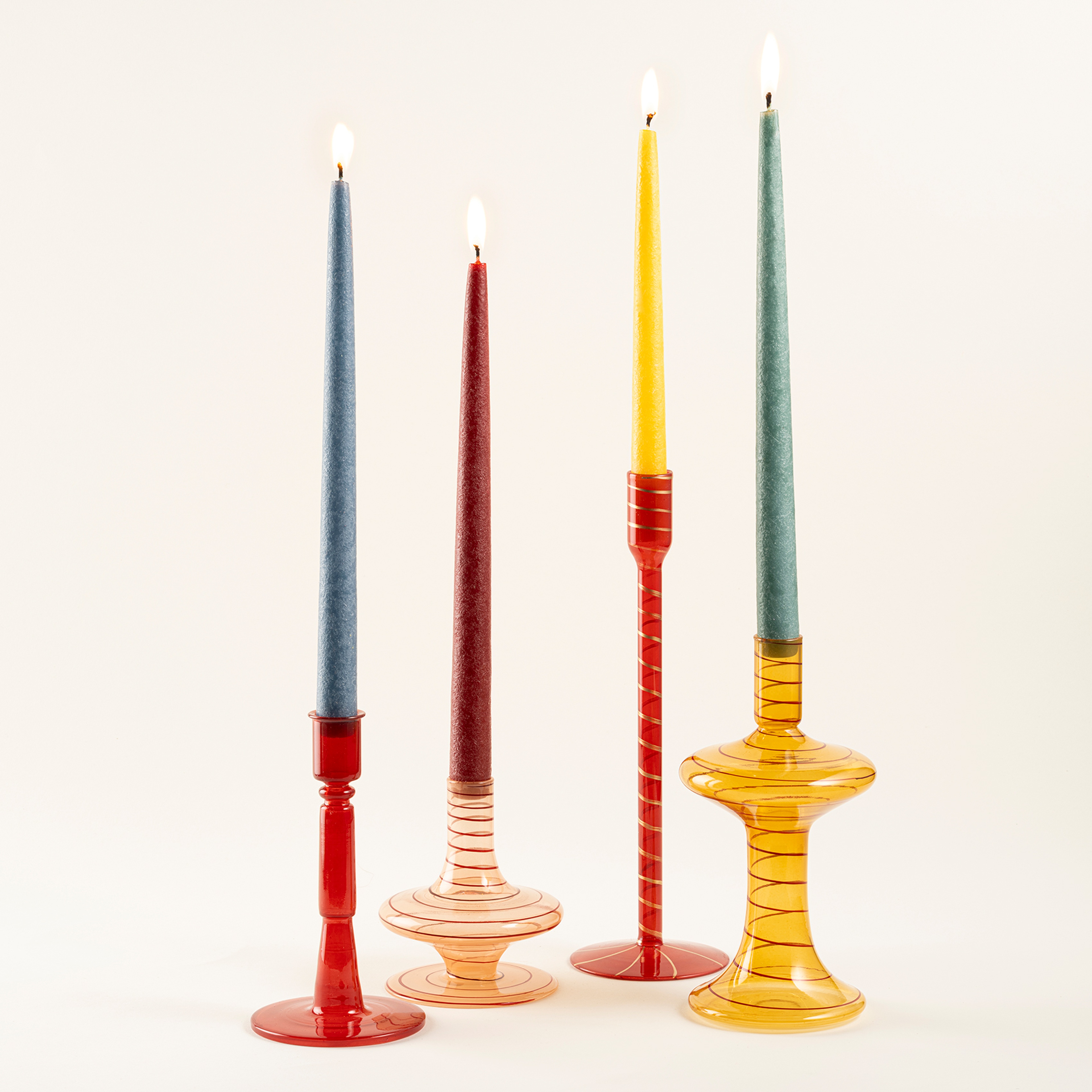 Aravalı Cam Şamdan 10x10x11.75 Cm Renkli