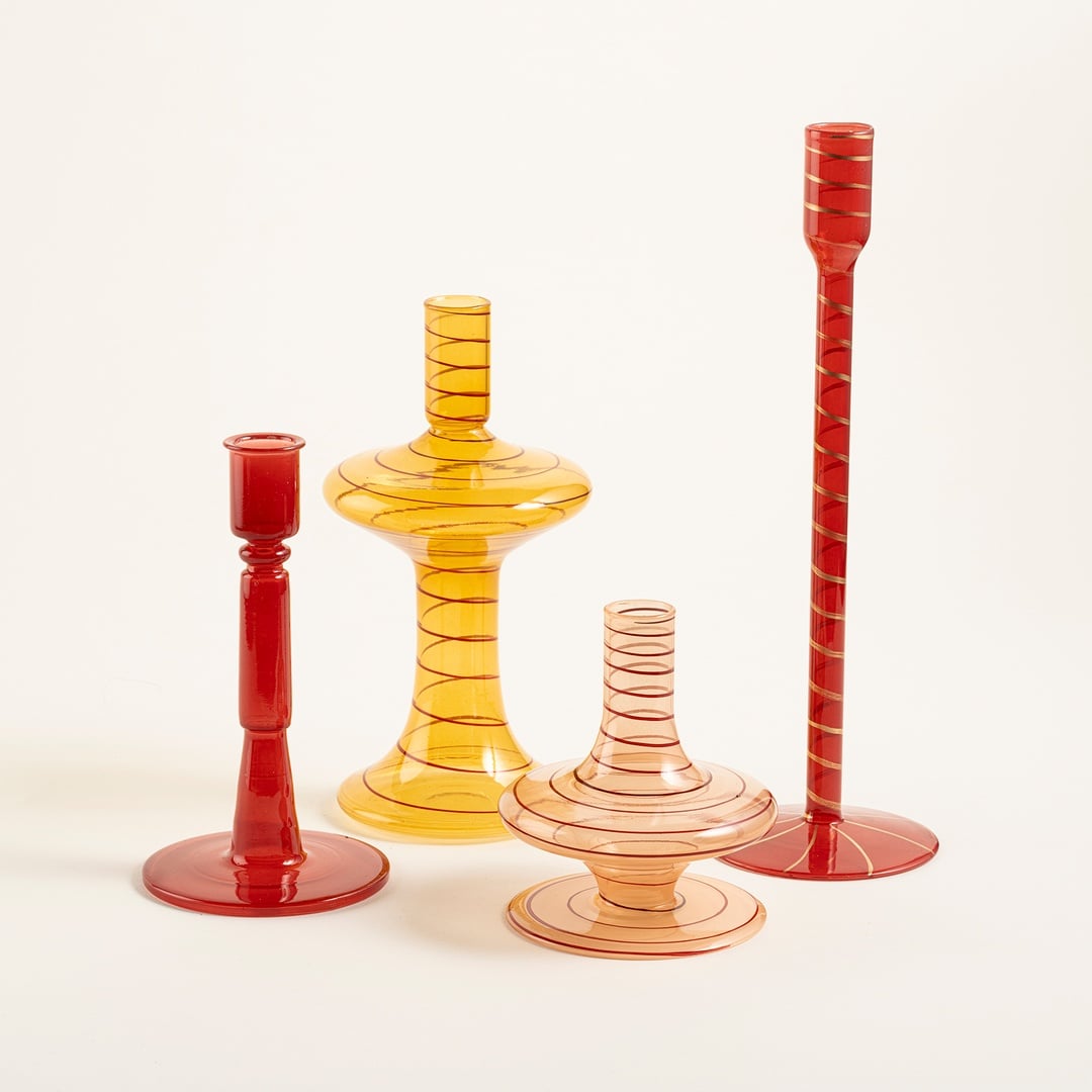 Aravalı Cam Şamdan 10x10x11.75 Cm Renkli