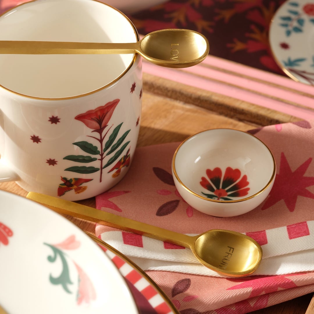 Lotus Pirinç Dekoratif Obje 14 Cm Mat Altın