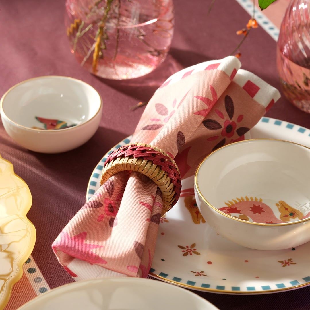 Lotus Bambu Peçete Halkası 5 Cm Bordo