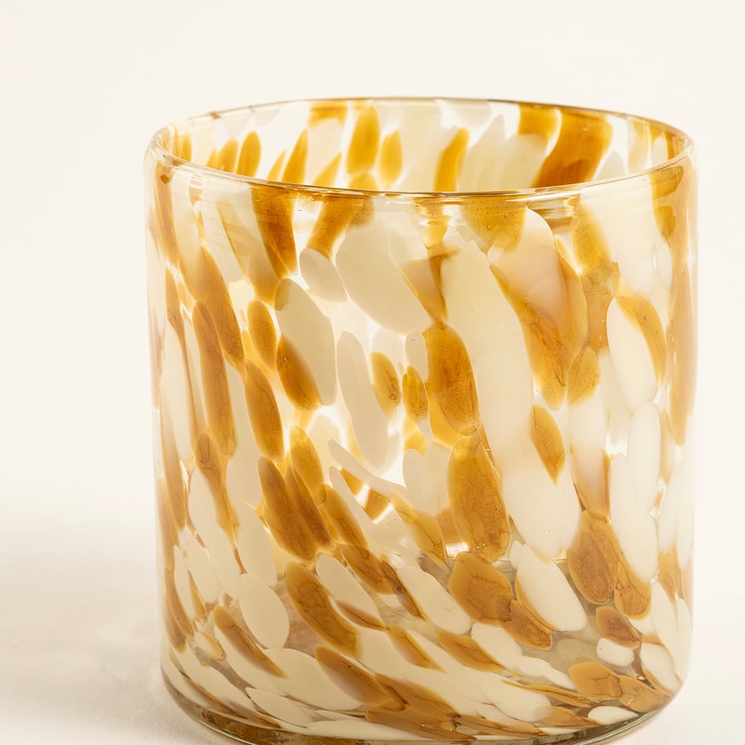 Macau Cam Vazo 11x11 Cm Sarı