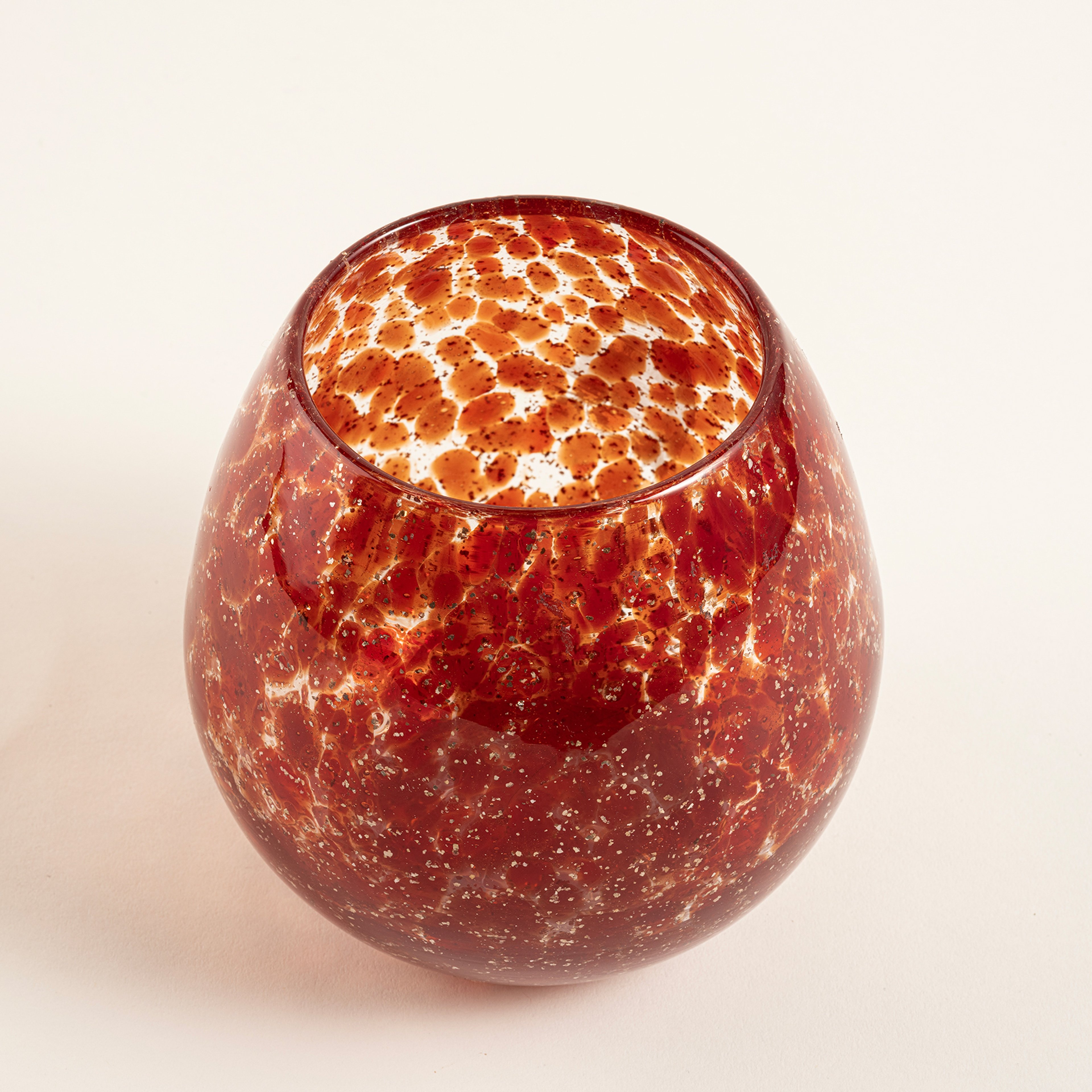 Macau Cam Vazo 15x15 Cm Kırmızı