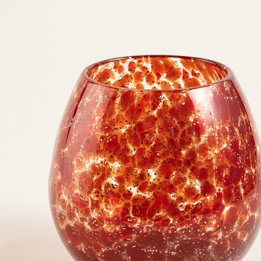 Macau Cam Vazo 15x15 Cm Kırmızı