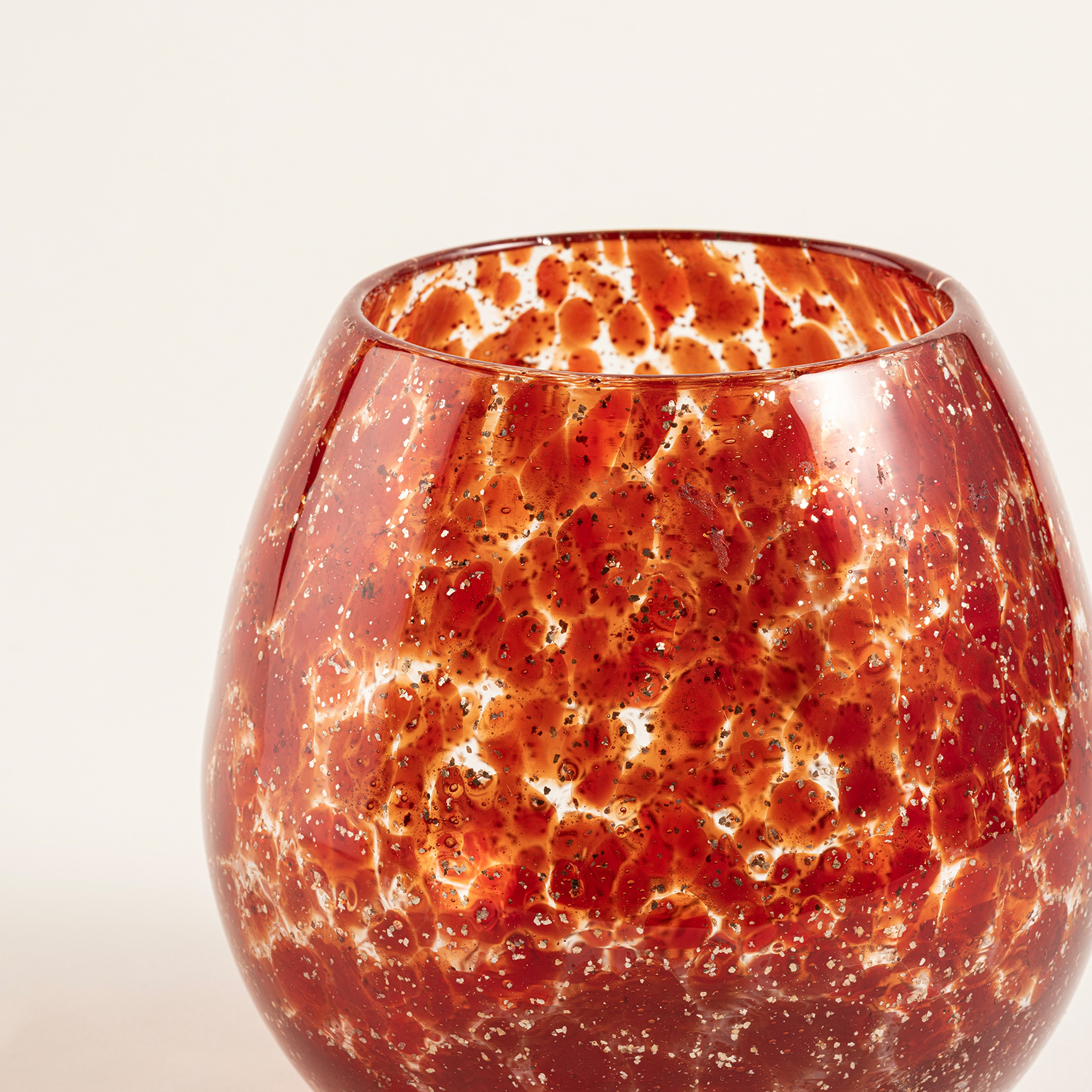 Macau Cam Vazo 15x15 Cm Kırmızı