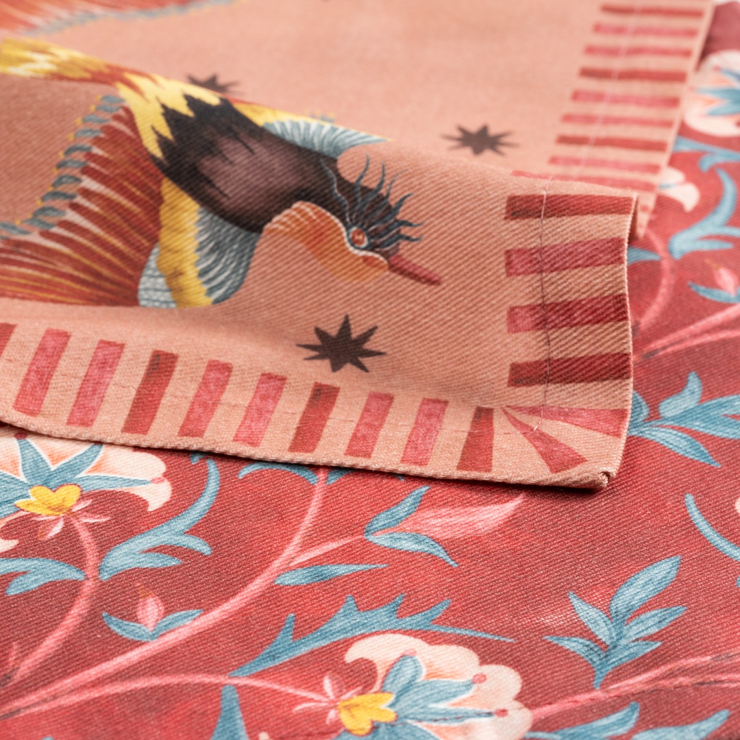 Nilüfer Baskılı Pamuk %100 Pamuk Peçete 25x25 Cm Bordo