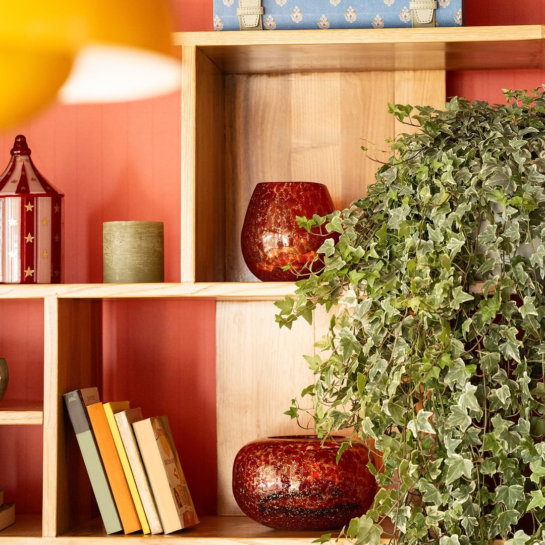 Macau Cam Vazo 15x15 Cm Kırmızı