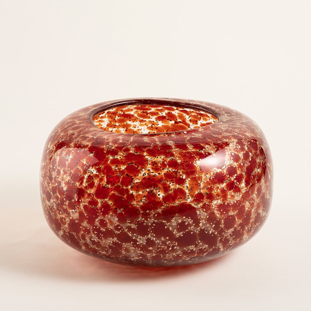 Macau Cam Vazo 22.5x22.5x13 Cm Kırmızı