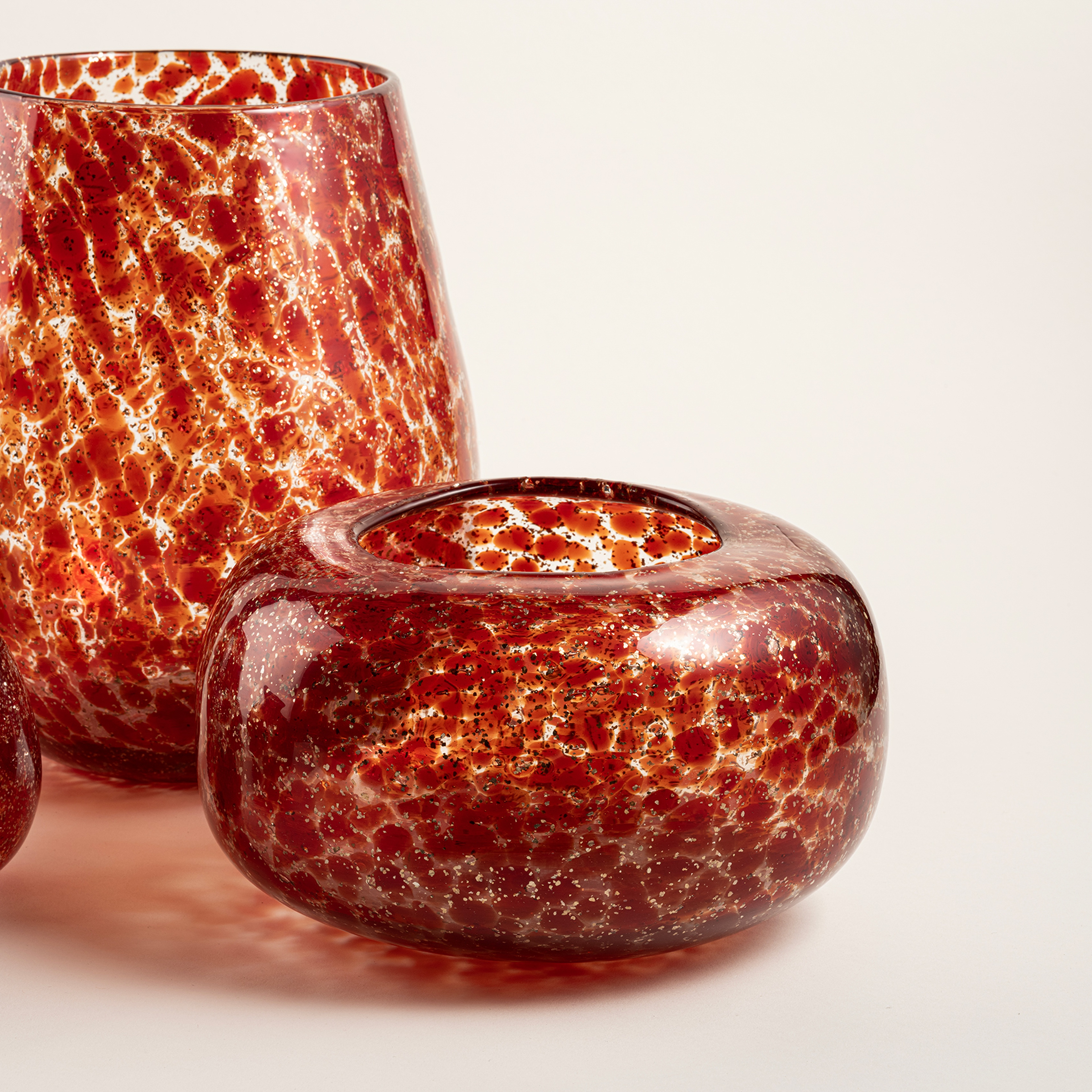 Macau Cam Vazo 22.5x22.5x13 Cm Kırmızı