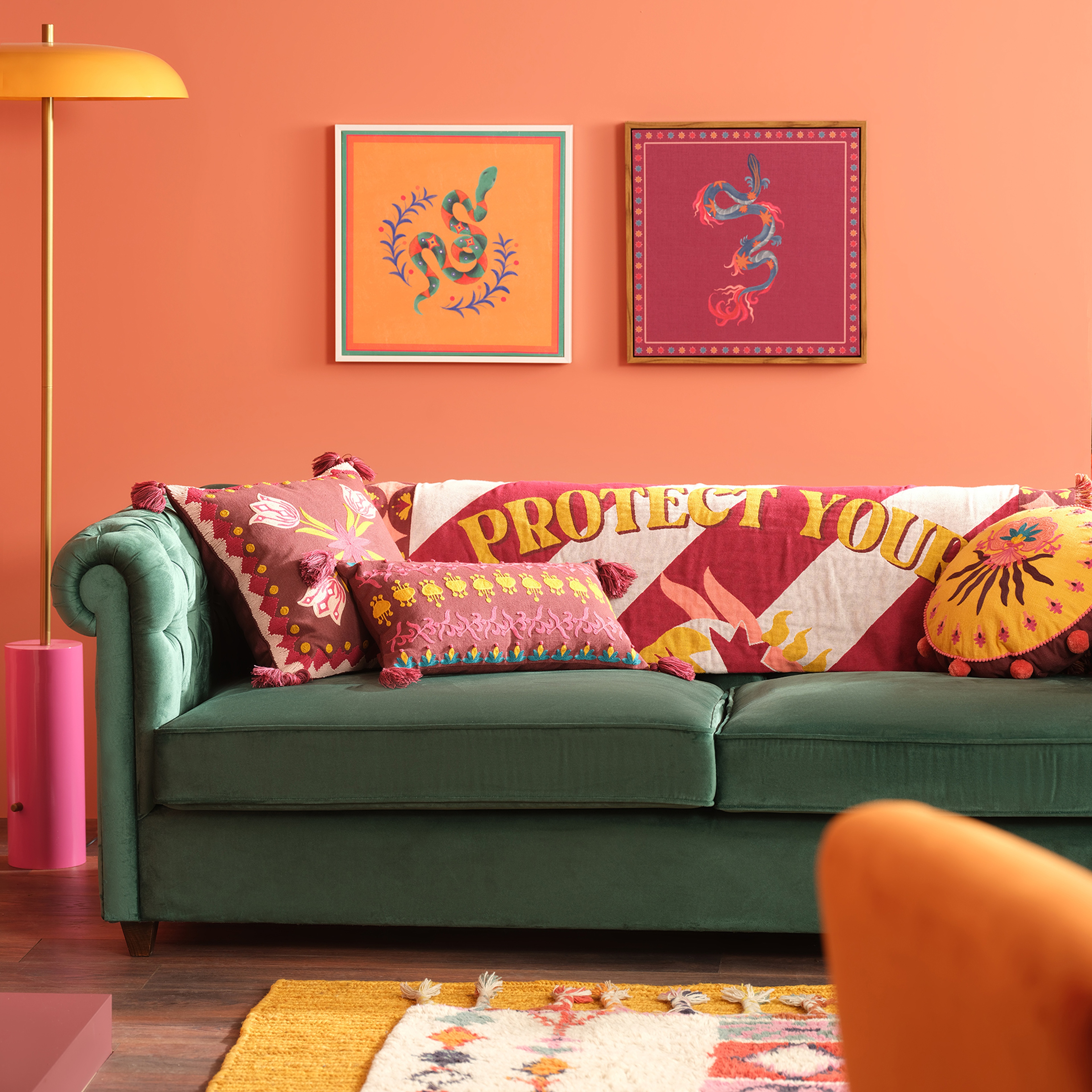 Novelas Saçaklı Jakarlı Pamuk %100 Pamuk Koltuk Şalı 137x180 Cm Pembe - Fuşya