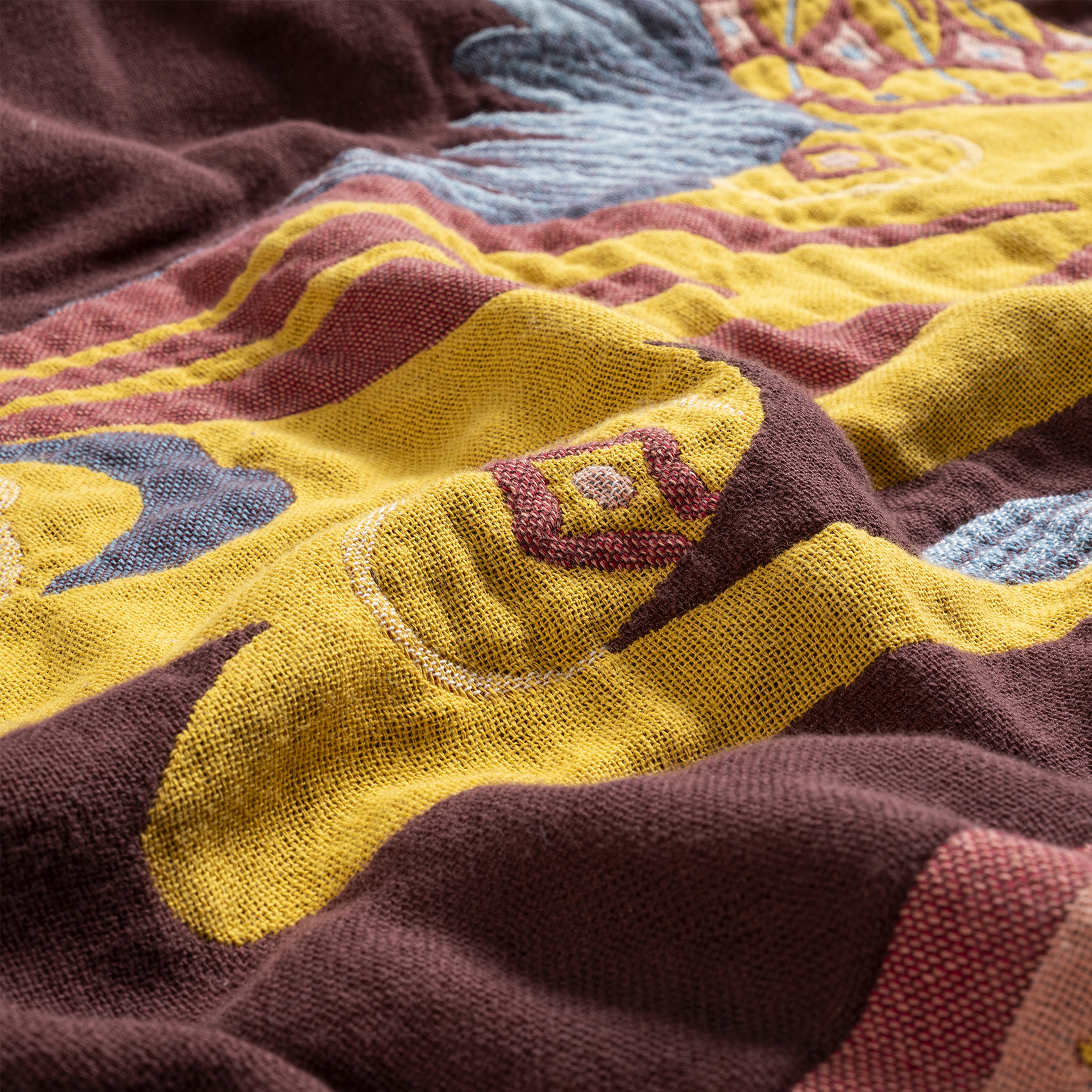 Novelas Saçaklı Jakarlı Pamuk %100 Pamuk Koltuk Şalı 137x180 Cm Renkli