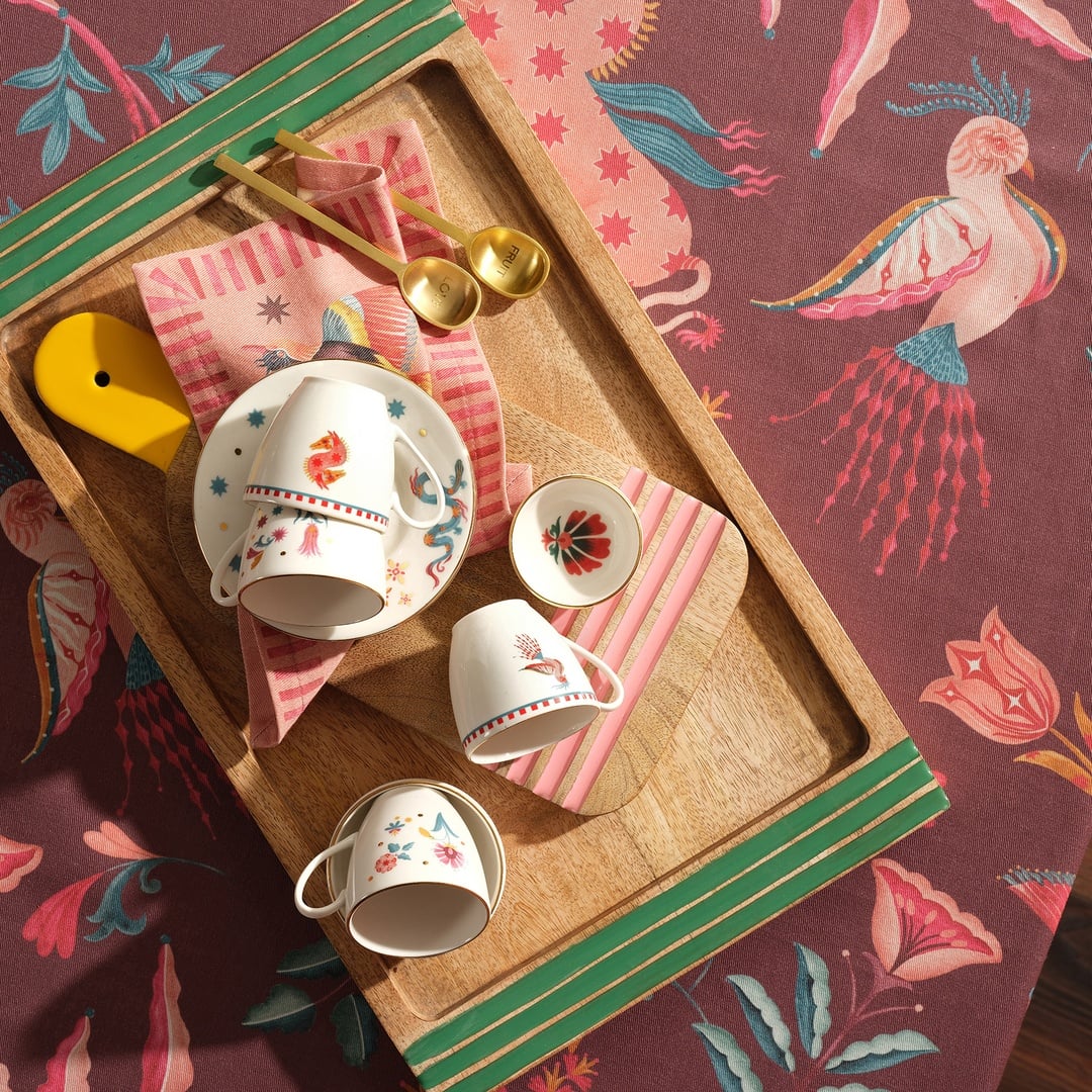 Lakrı Mango Ağacı Tepsi 45 Cm Yeşil