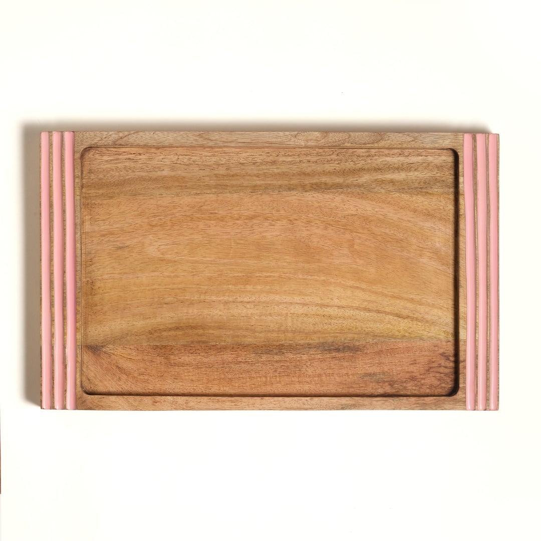 Lakrı Mango Ağacı Tepsi 45 Cm Pembe