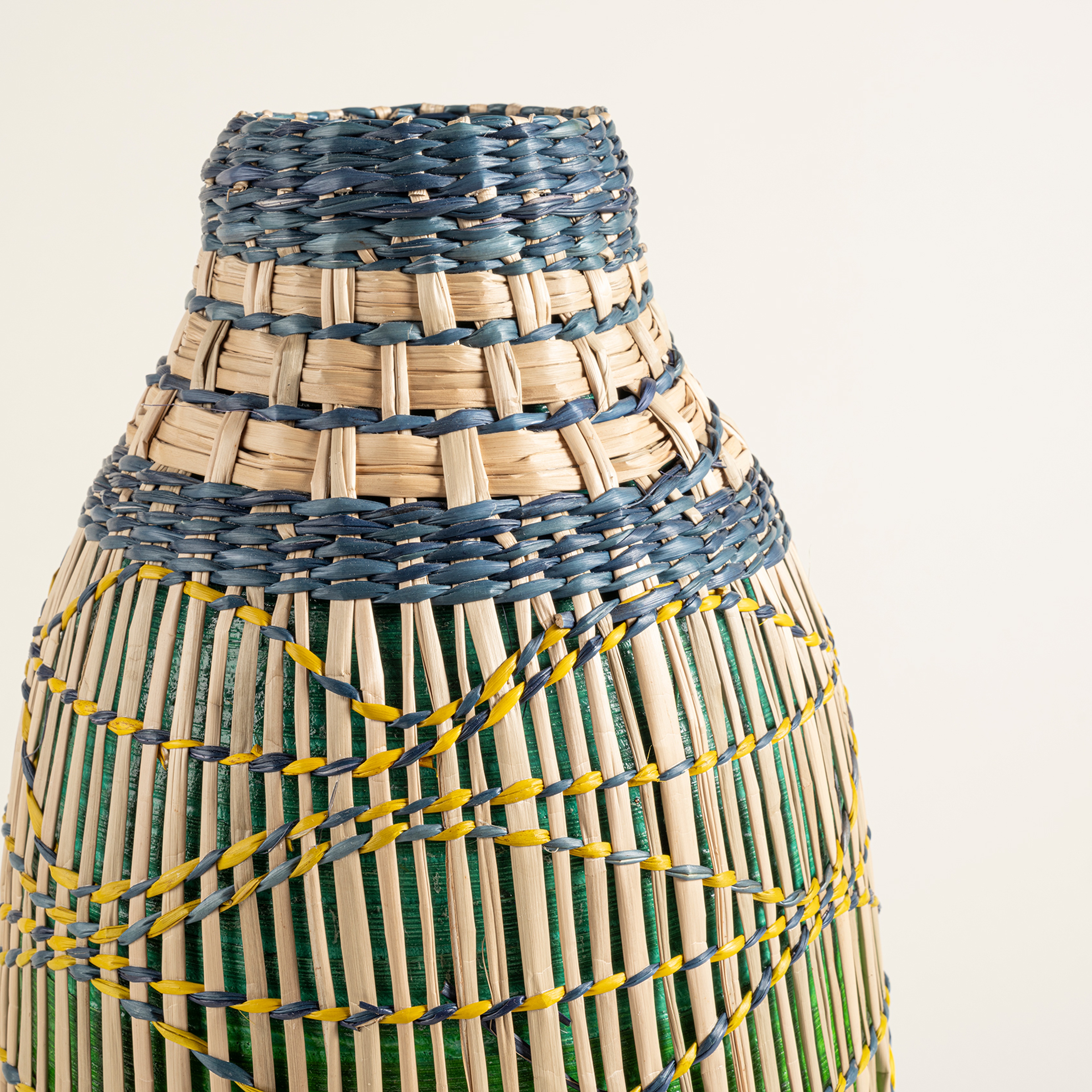 Tam Dao Deniz Çayırı - Bambu Vazo 18x18x40 Cm Renkli