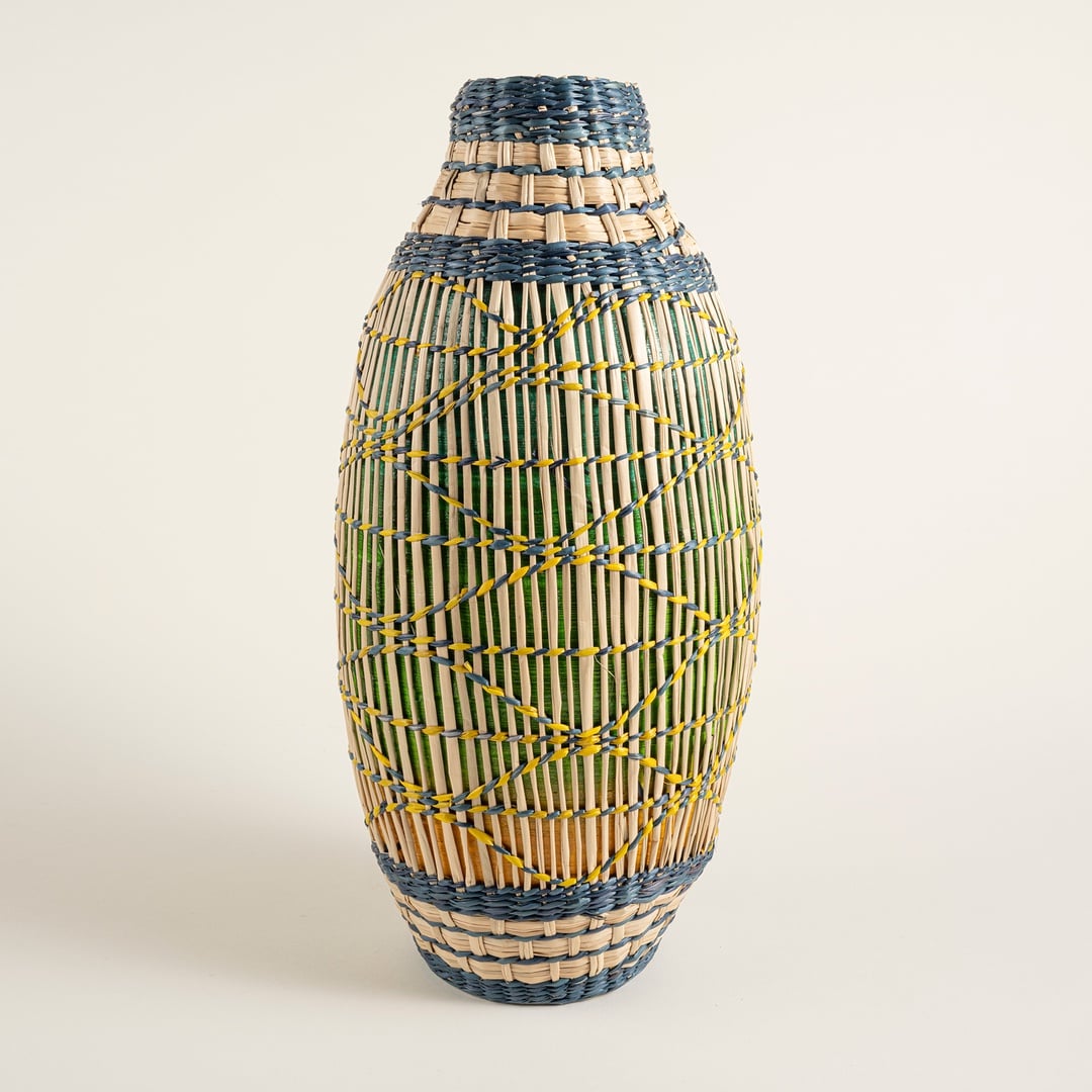 Tam Dao Deniz Çayırı - Bambu Vazo 18x18x40 Cm Renkli