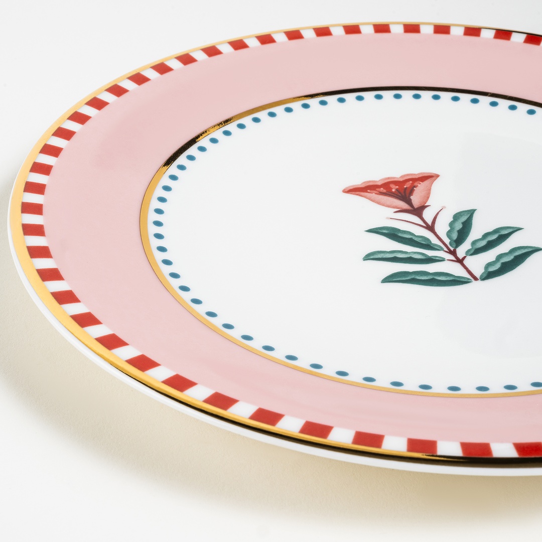 Gediz Porselen Yemek Tabağı 27 Cm Pembe