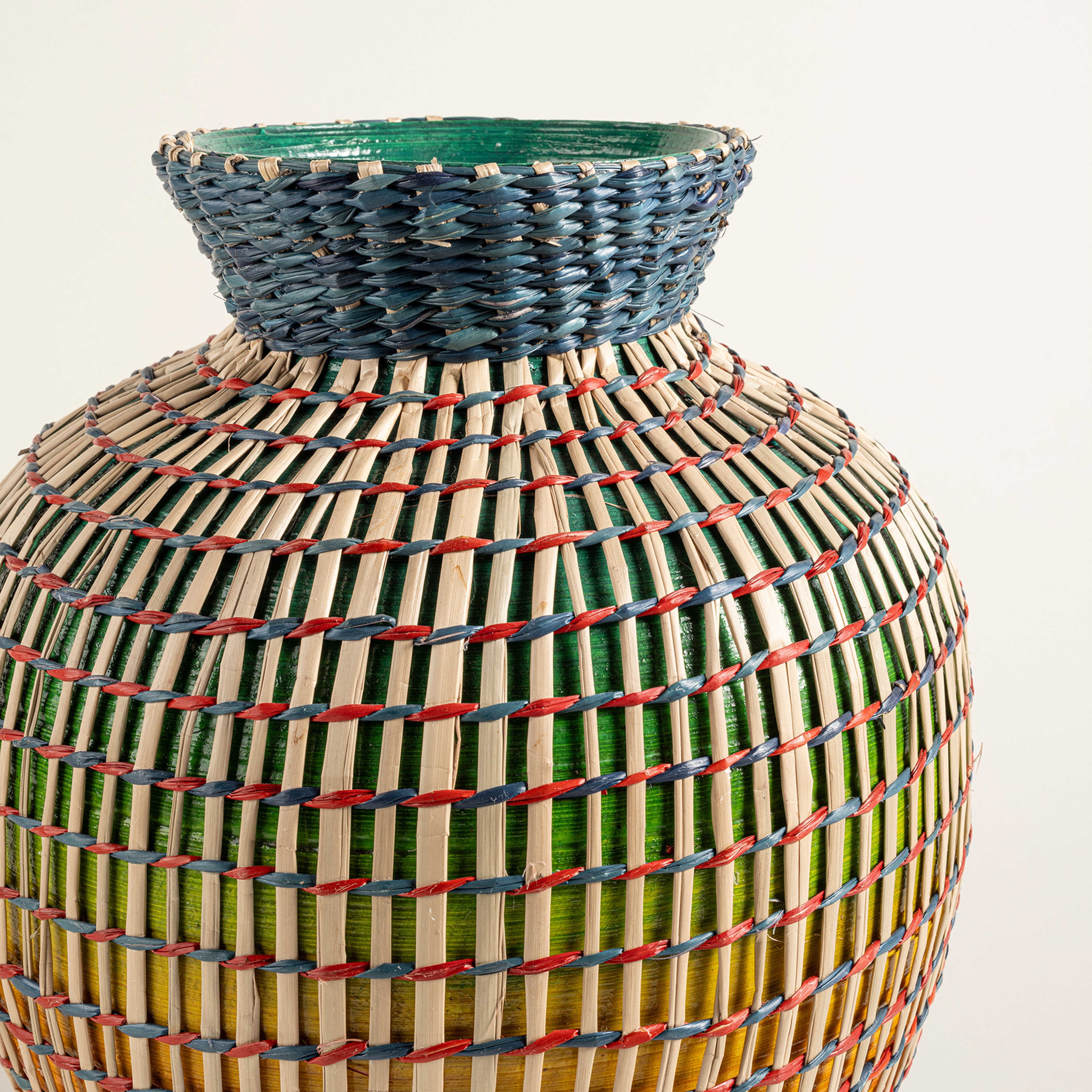 Tam Dao Deniz Çayırı - Bambu Vazo 25x25x30 Cm Renkli