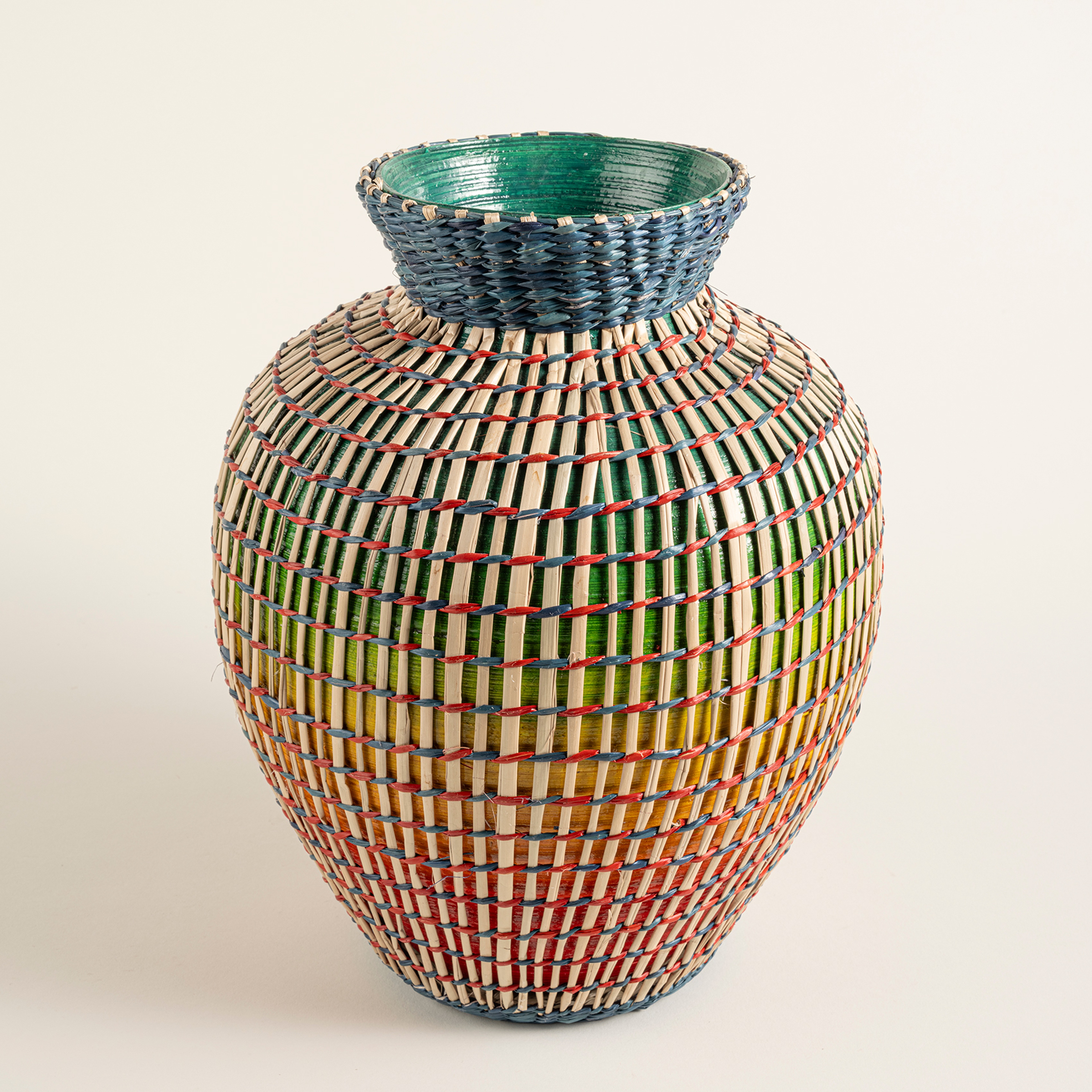 Tam Dao Deniz Çayırı - Bambu Vazo 25x25x30 Cm Renkli