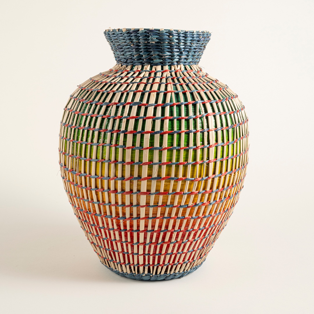 Tam Dao Deniz Çayırı - Bambu Vazo 25x25x30 Cm Renkli