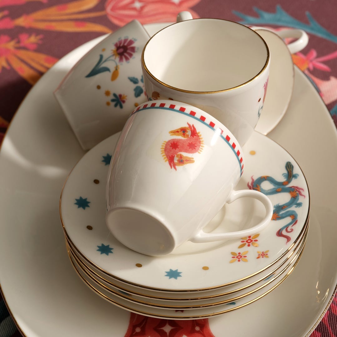 Gediz Porselen Kahve Seti 80 Ml Renkli