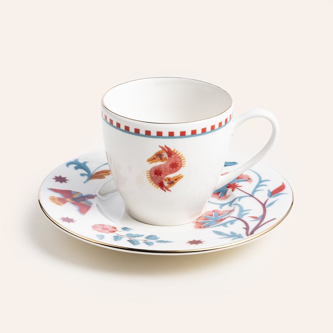 Gediz Porselen Kahve Seti 80 Ml Renkli