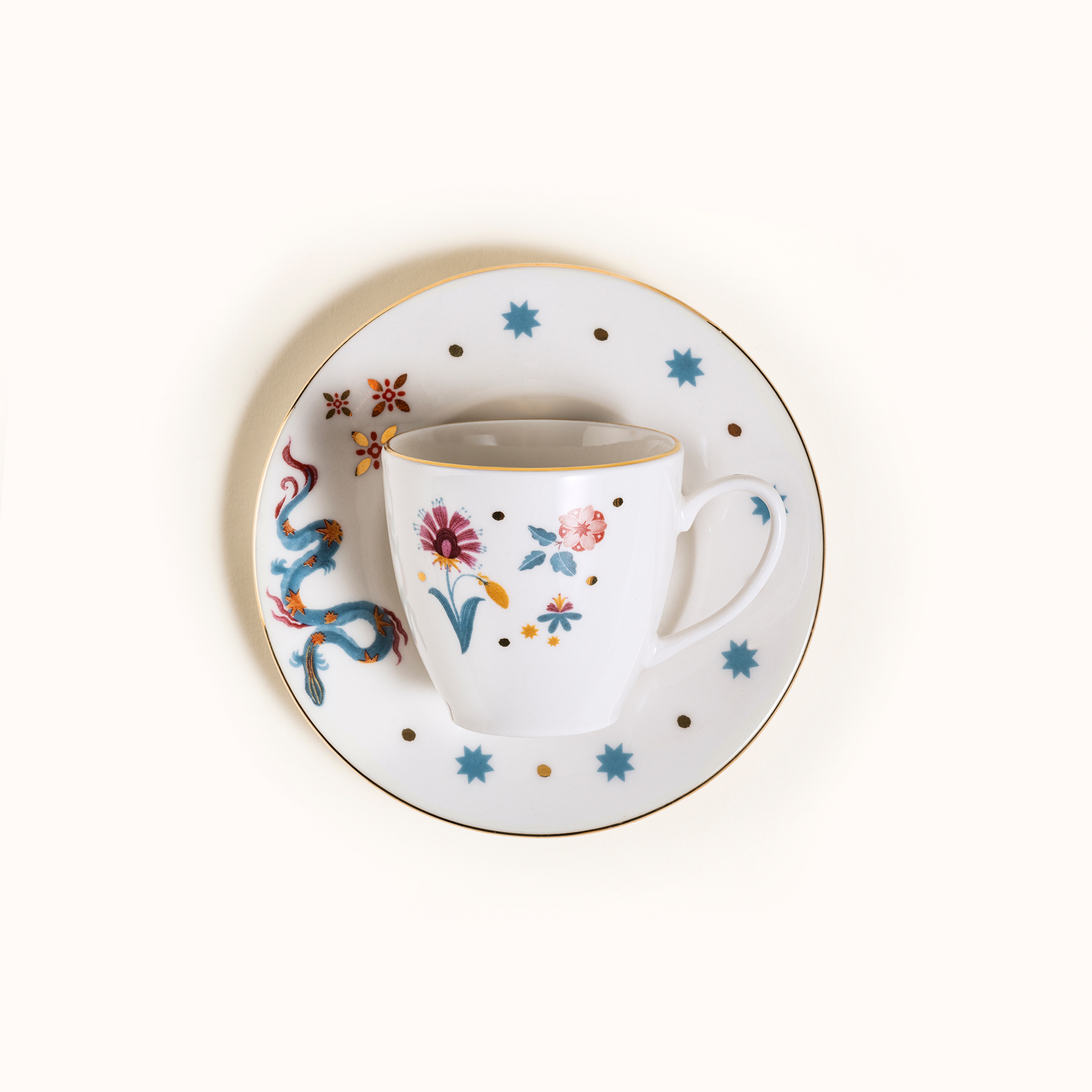 Gediz Porselen Kahve Seti 80 Ml Renkli