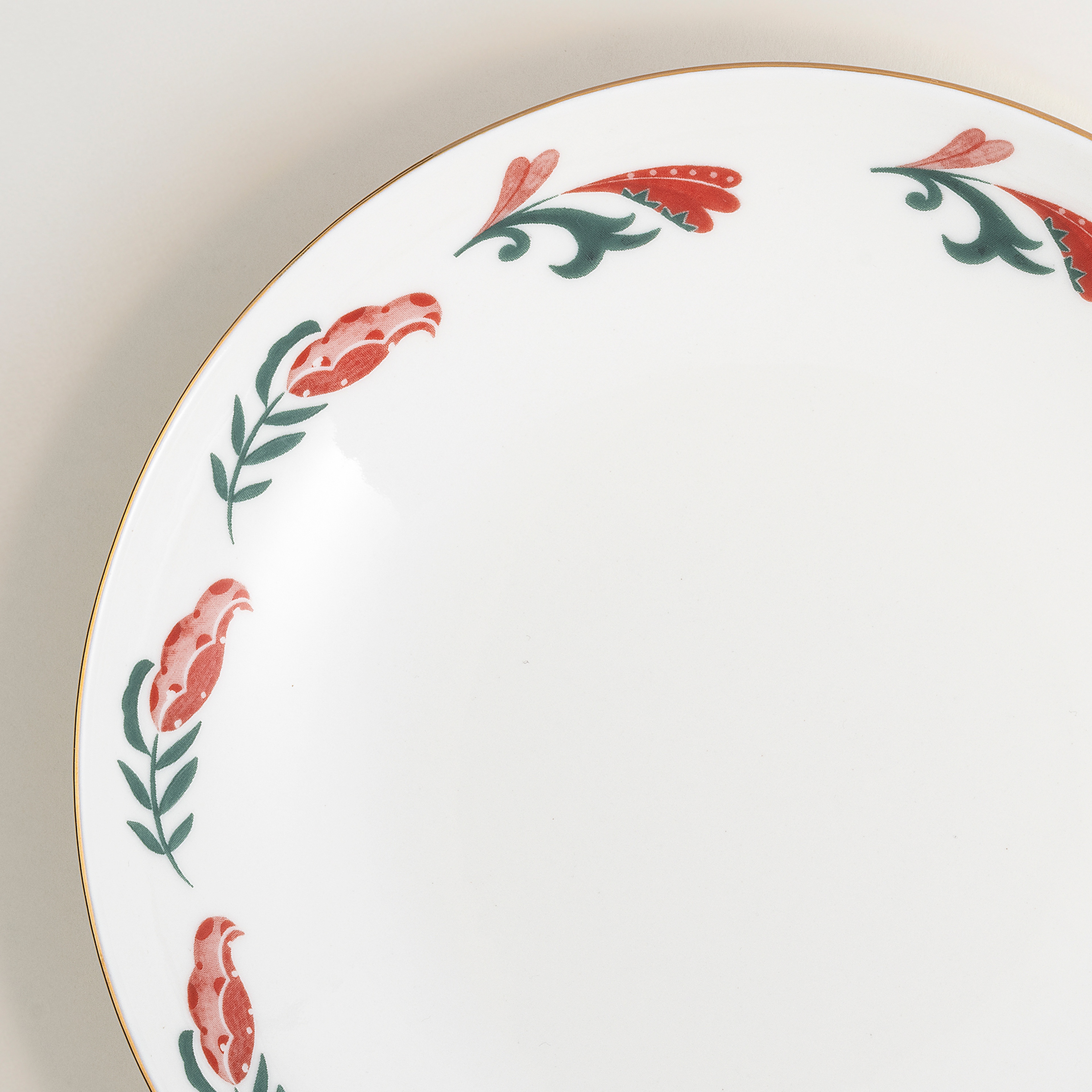 Gediz Porselen Çukur Tabak 21 Cm Renkli