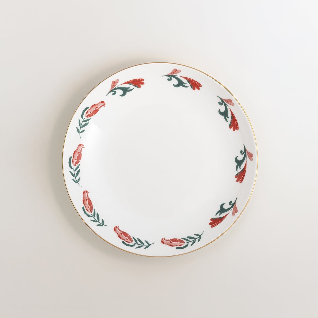 Gediz Porselen Çukur Tabak 21 Cm Renkli