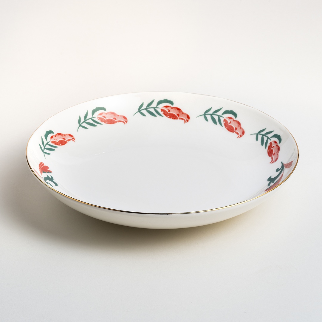 Gediz Porselen Çukur Tabak 21 Cm Renkli