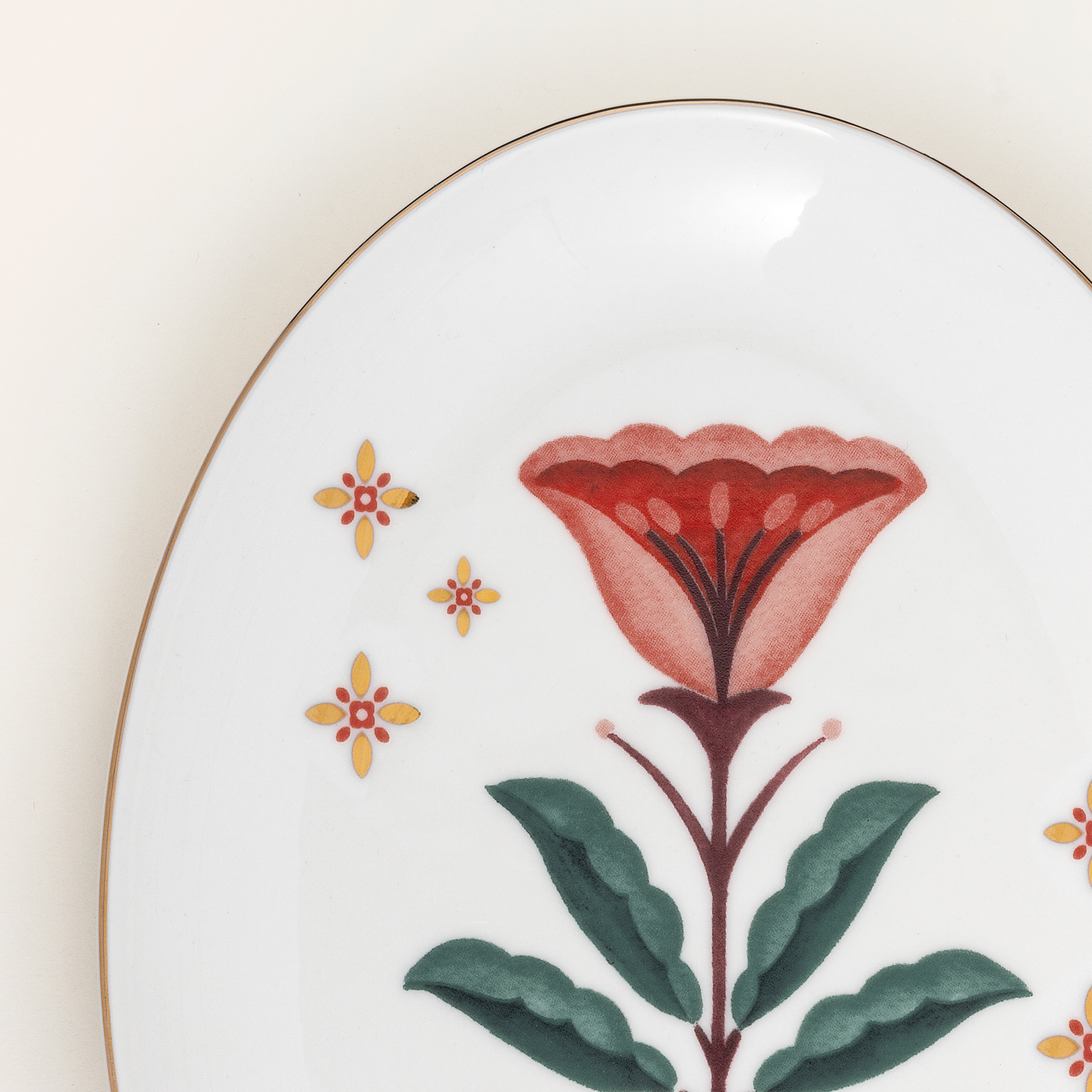 Gediz Porselen Oval Tabak 22 Cm Renkli