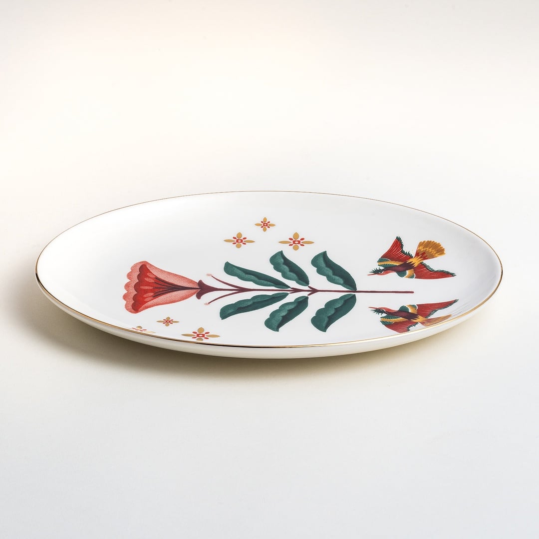 Gediz Porselen Oval Tabak 22 Cm Renkli