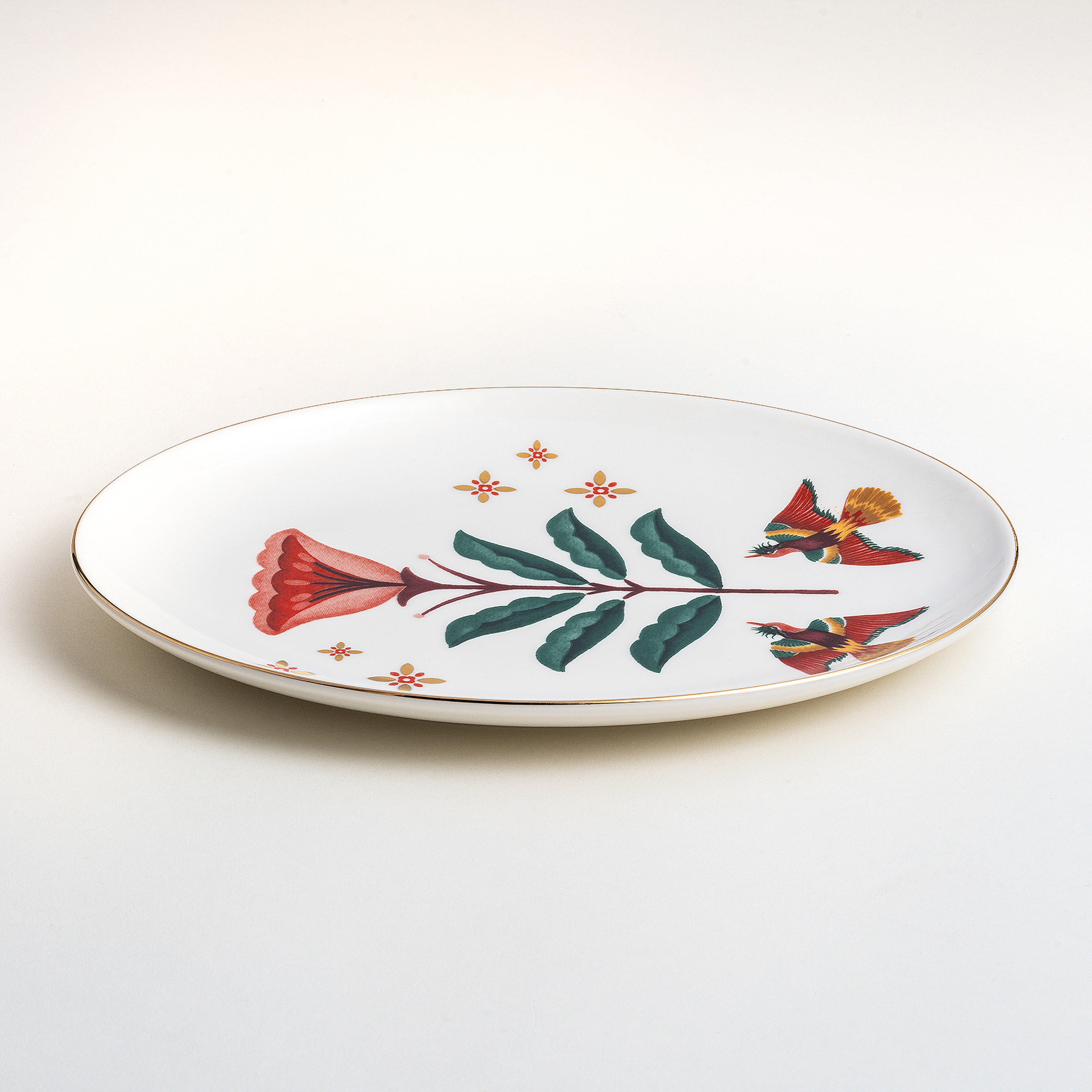 Gediz Porselen Oval Tabak 22 Cm Renkli