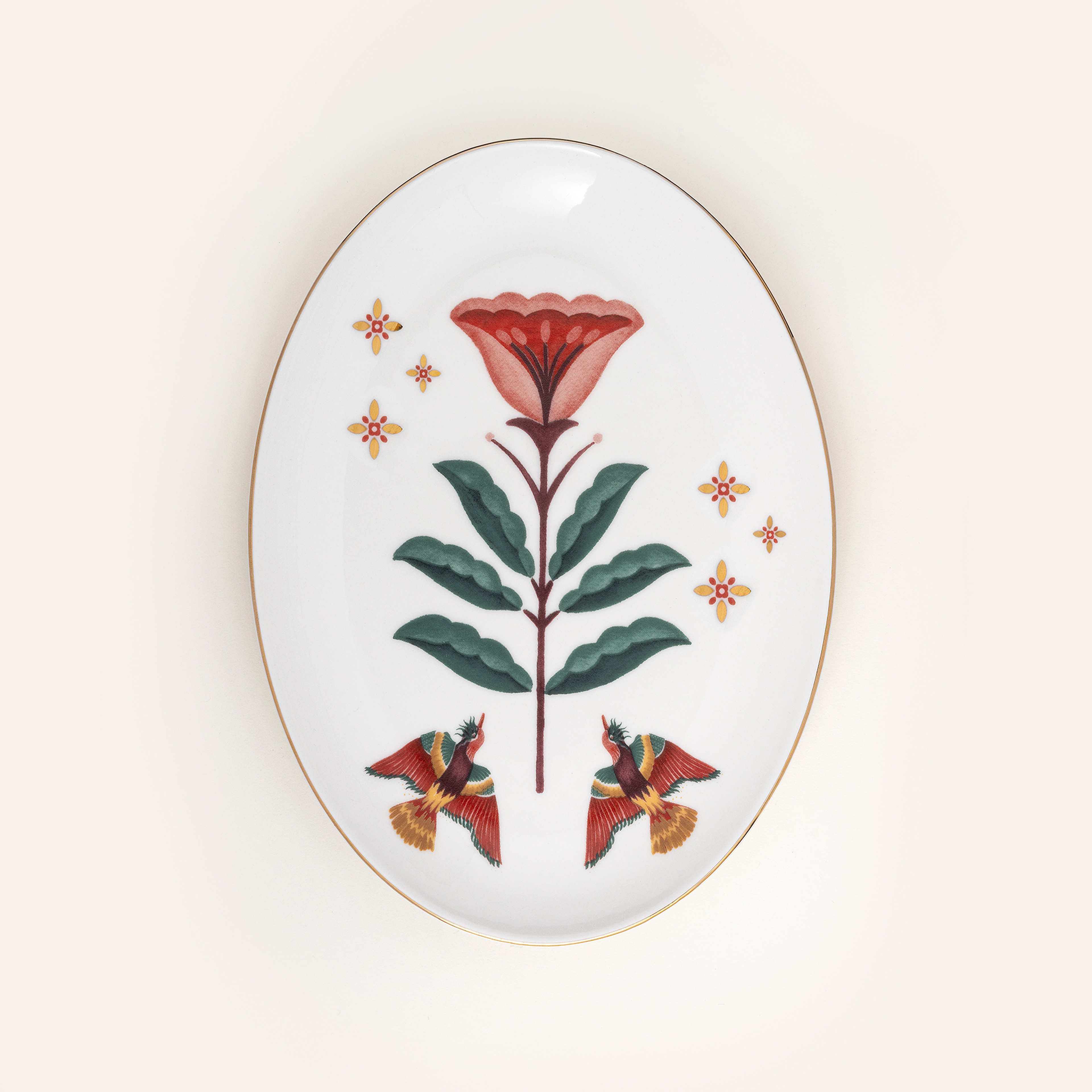 Gediz Porselen Oval Tabak 22 Cm Renkli