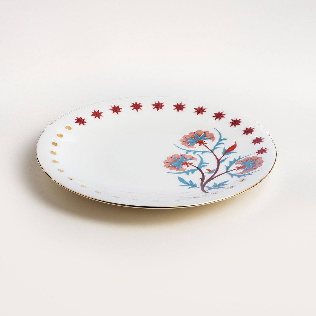 Gediz Porselen Pasta Tabağı 21 Cm Renkli