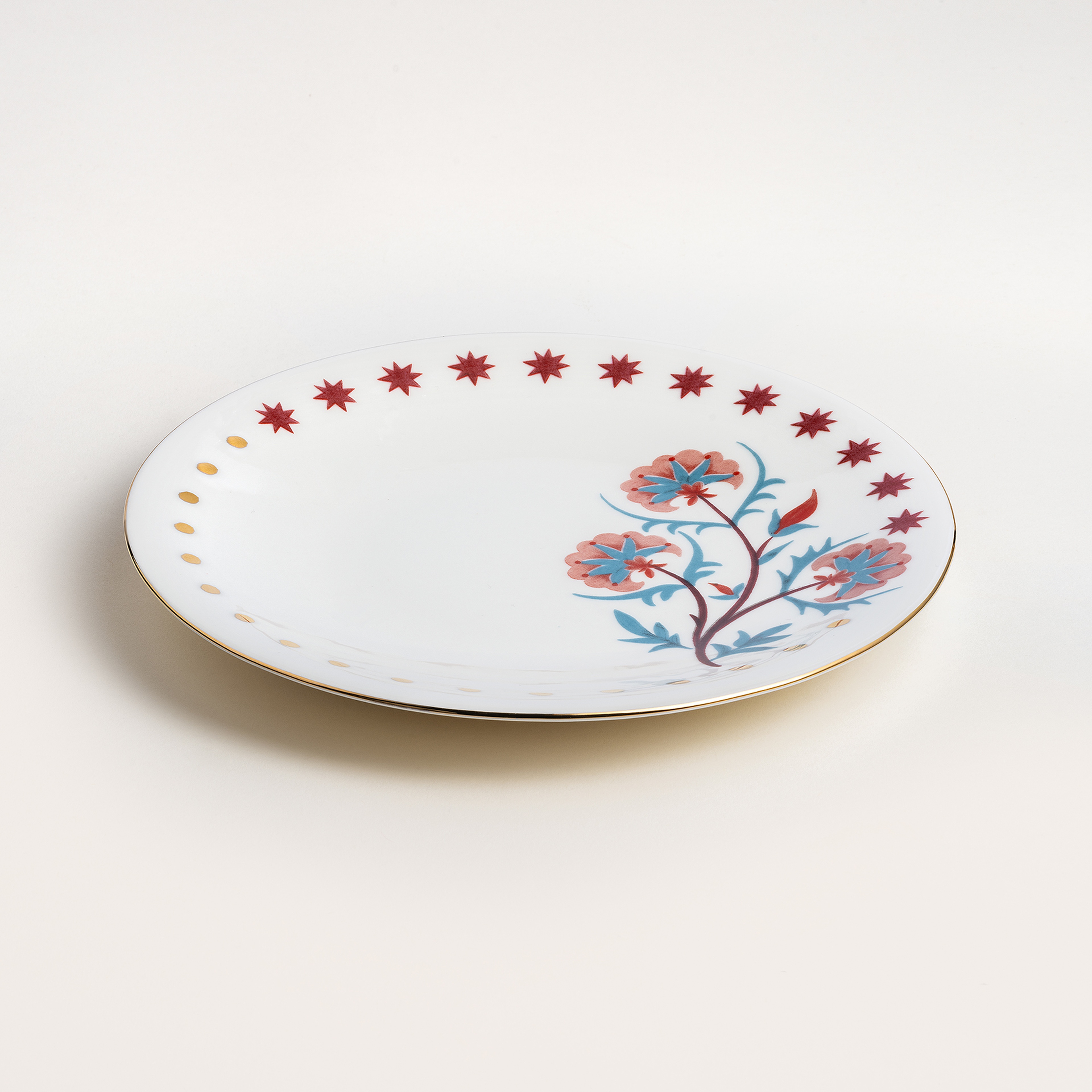 Gediz Porselen Pasta Tabağı 21 Cm Renkli