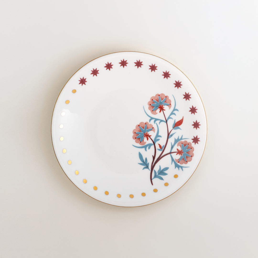 Gediz Porselen Pasta Tabağı 21 Cm Renkli