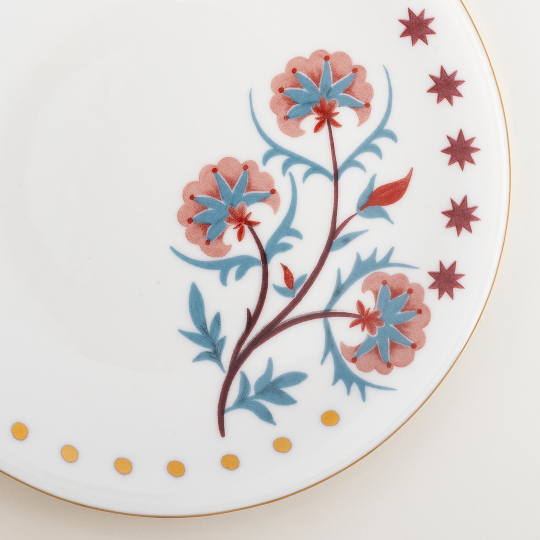 Gediz Porselen Pasta Tabağı 21 Cm Renkli