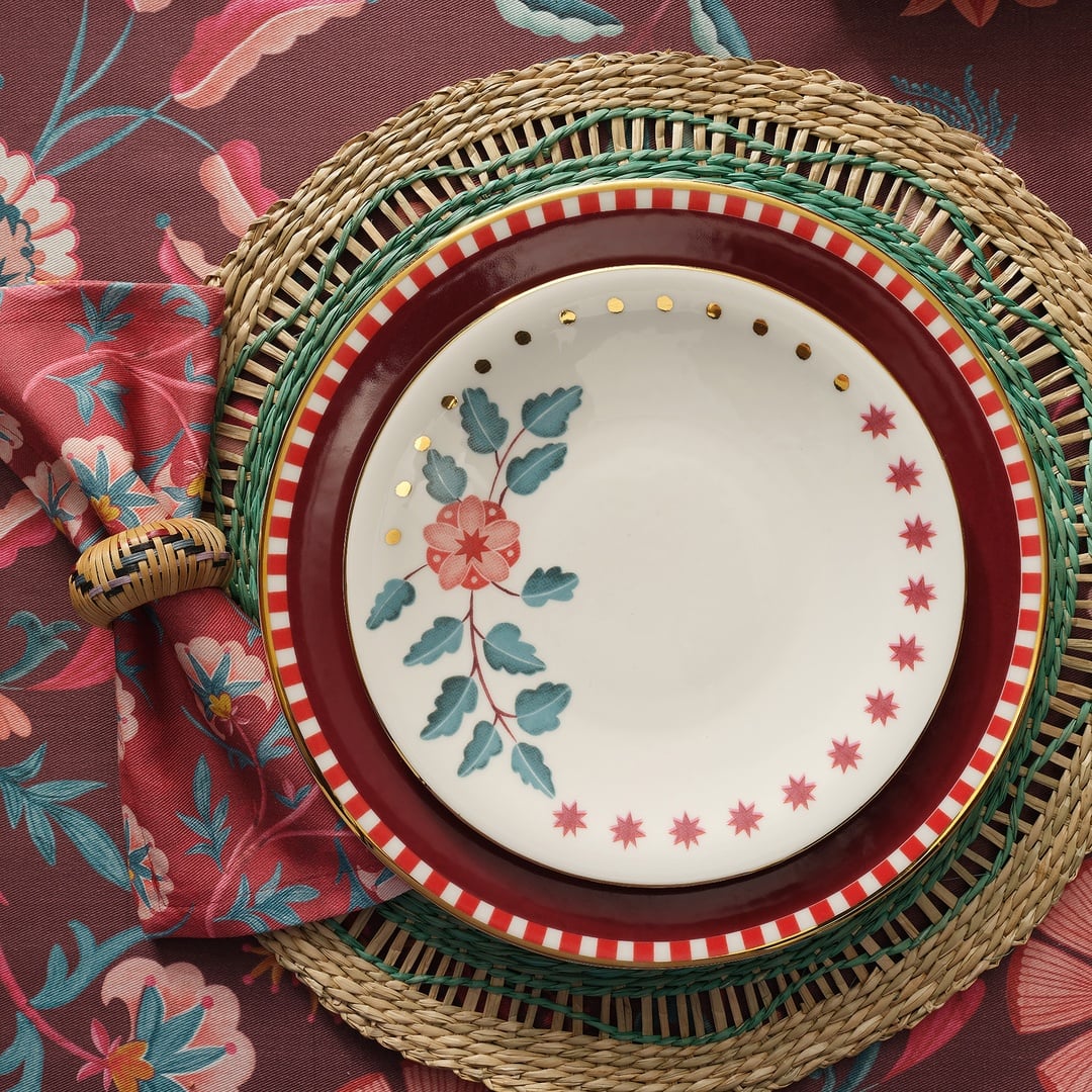 Gediz Porselen Pasta Tabağı 21 Cm Renkli