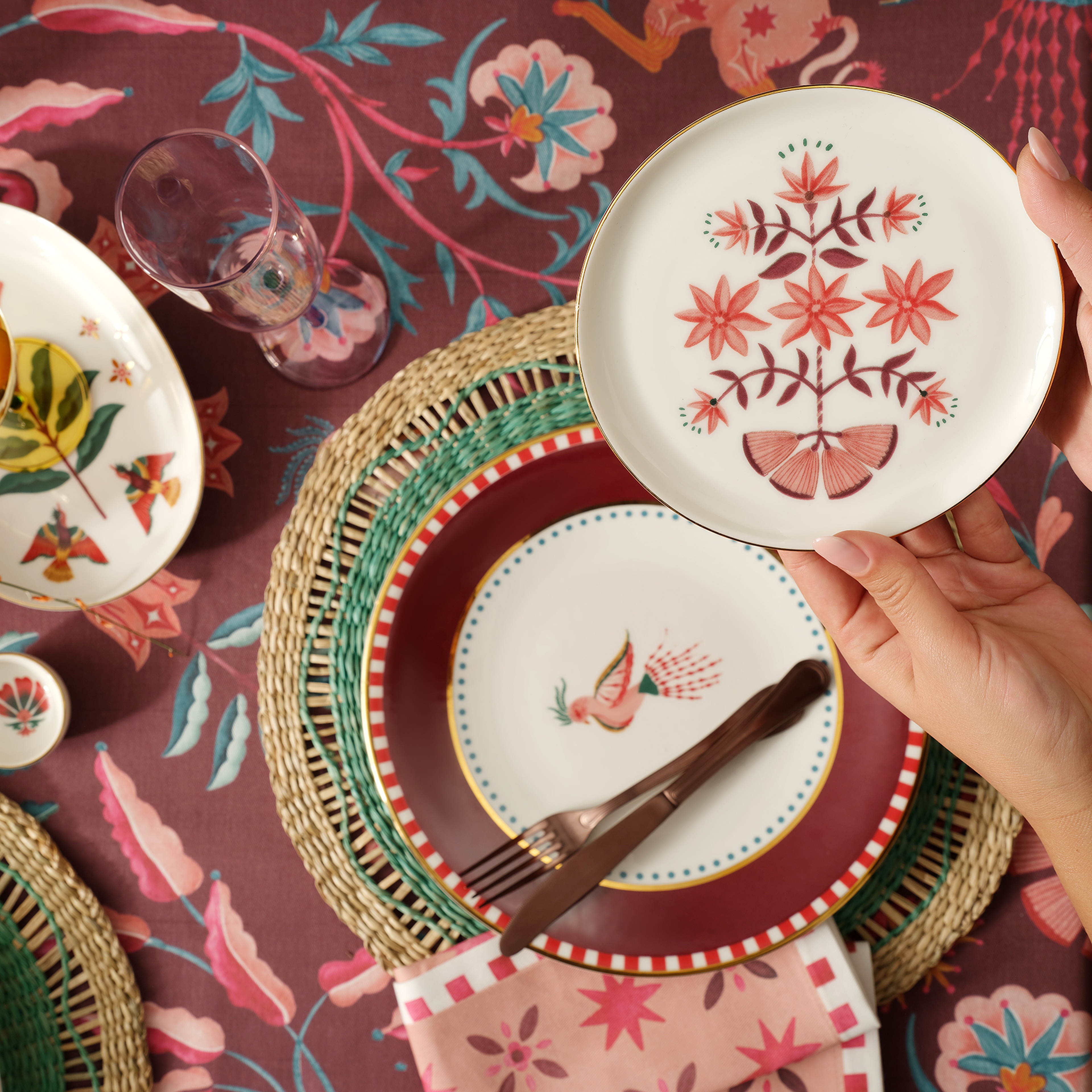 Gediz Porselen Tabak 15 Cm Renkli