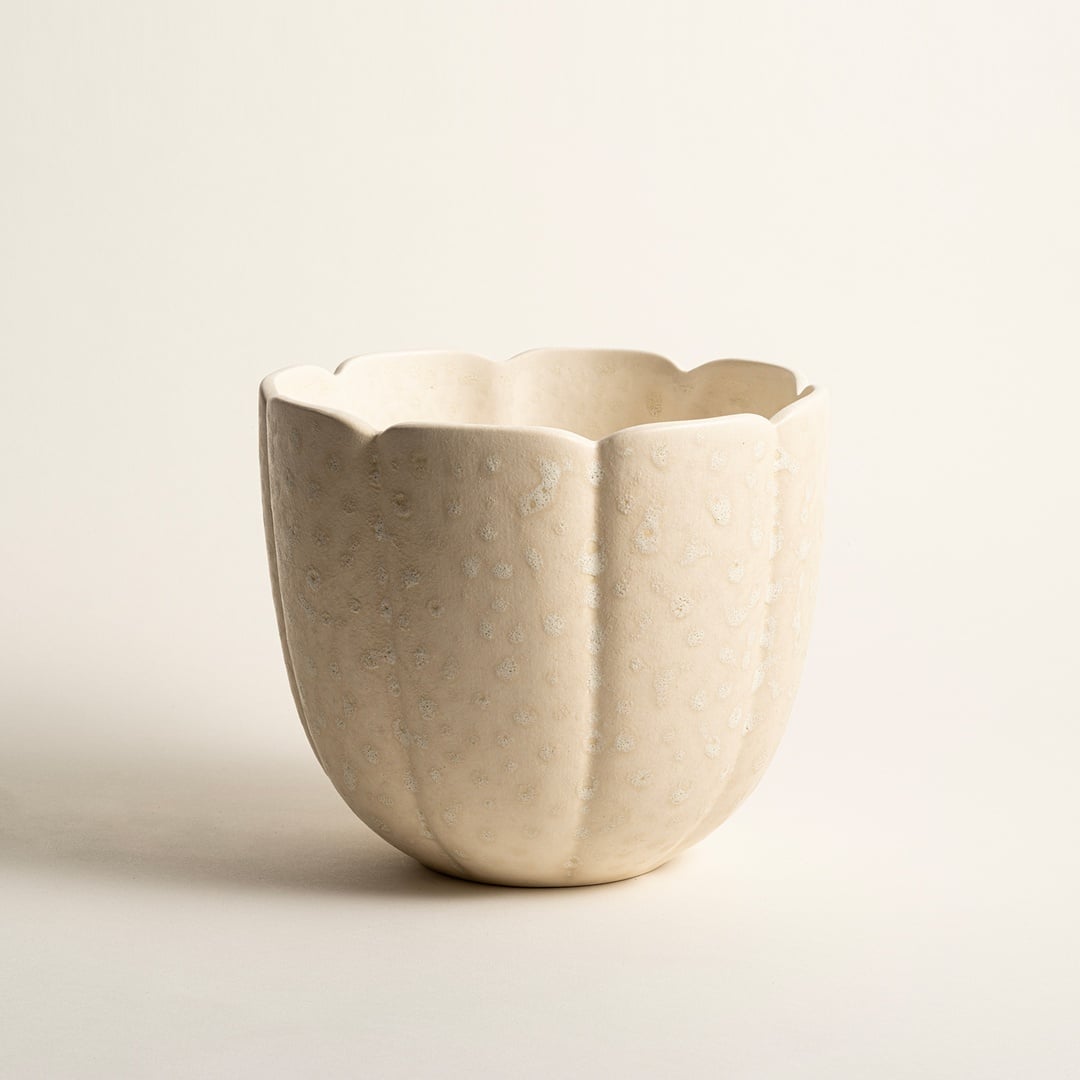 Lızbon Earthenware Vazo 20x20x17 Cm Krem