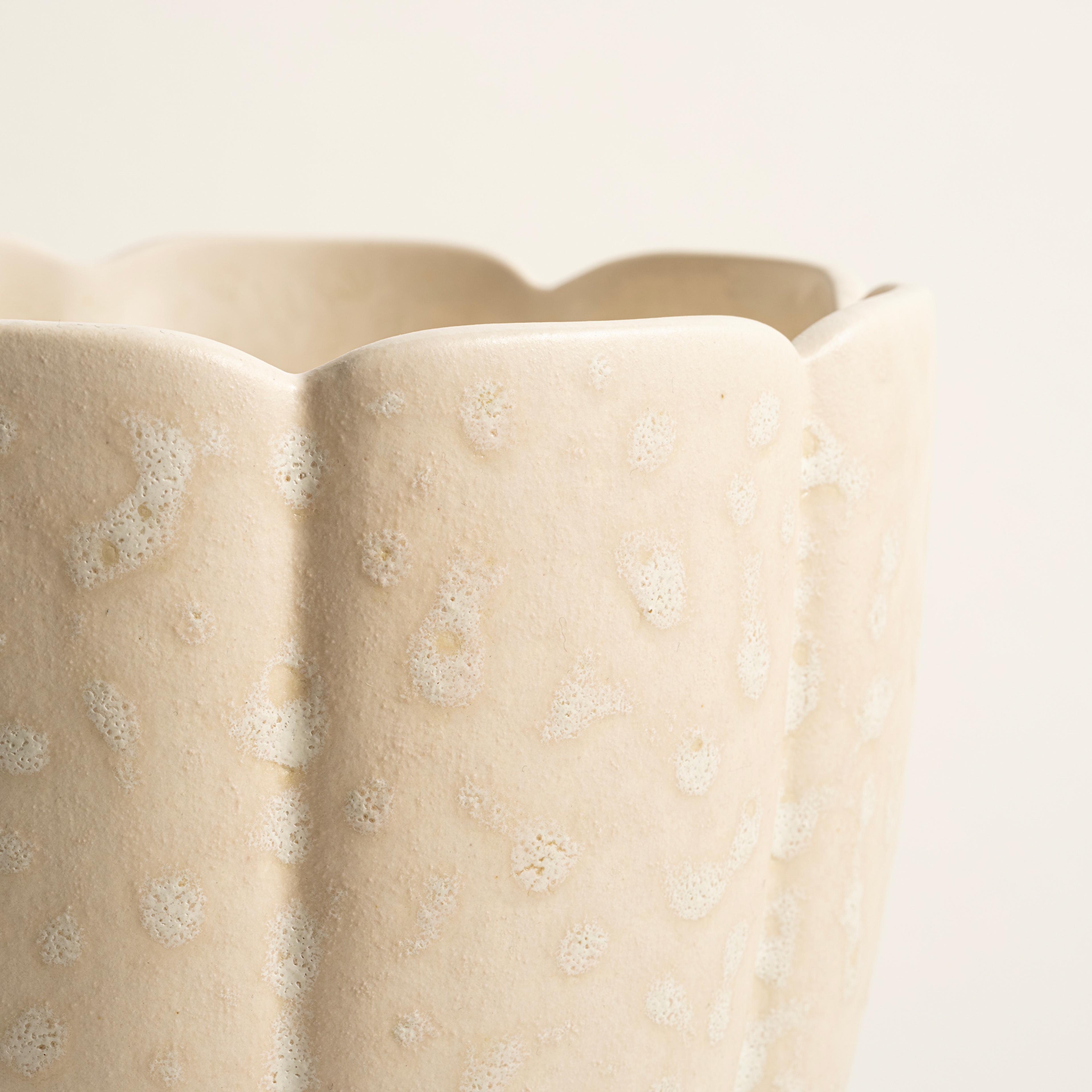 Lızbon Earthenware Vazo 20x20x17 Cm Krem