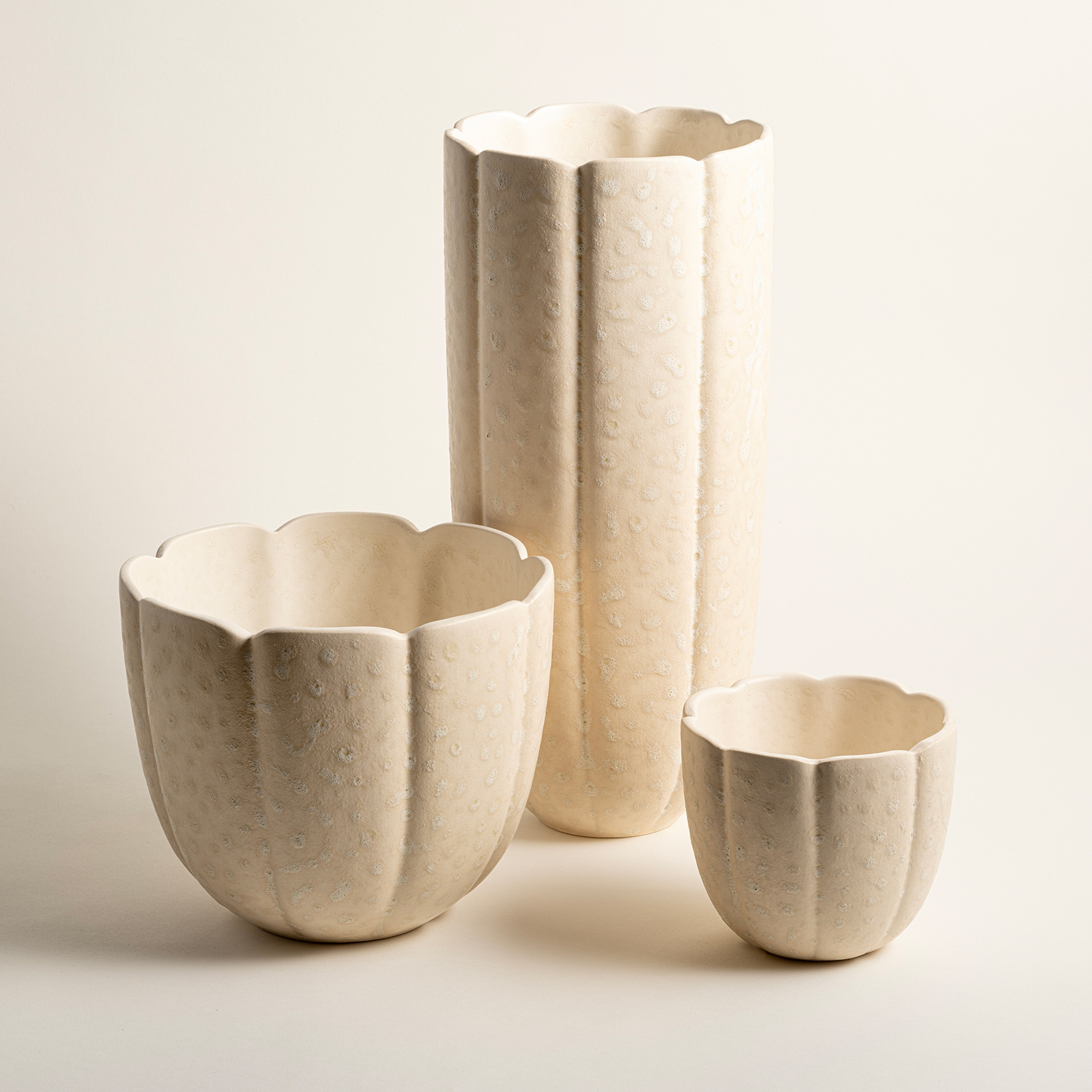 Lızbon Earthenware Vazo 20x20x17 Cm Krem