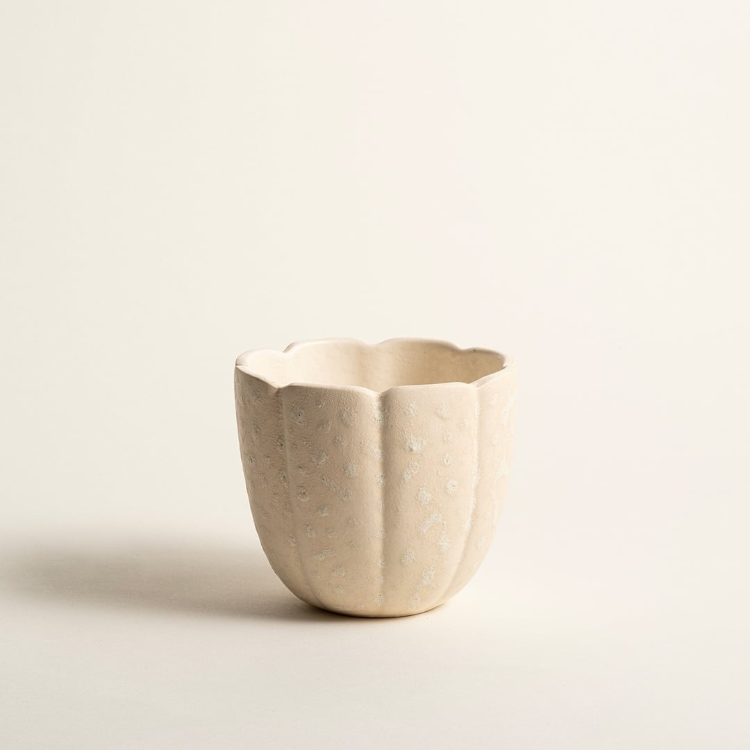 Lızbon Earthenware Vazo 13x13x11,5cm Krem