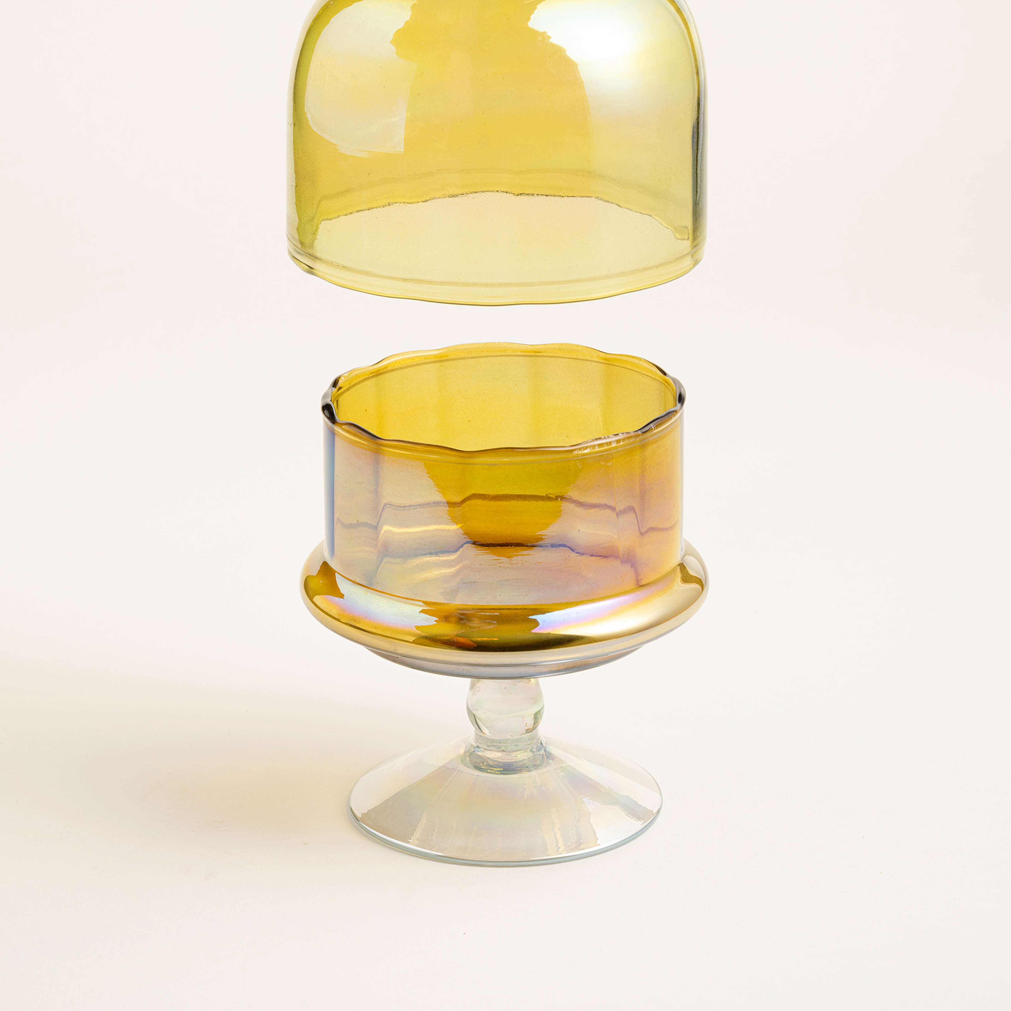 Aravalı Cam Dekoratif Obje 11.25x11.25x23.75 Cm Sarı