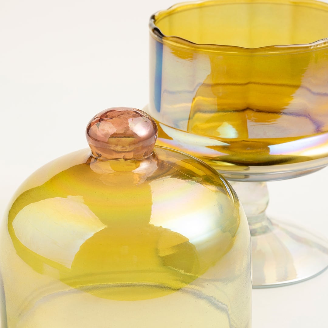 Aravalı Cam Dekoratif Obje 11.25x11.25x23.75 Cm Sarı