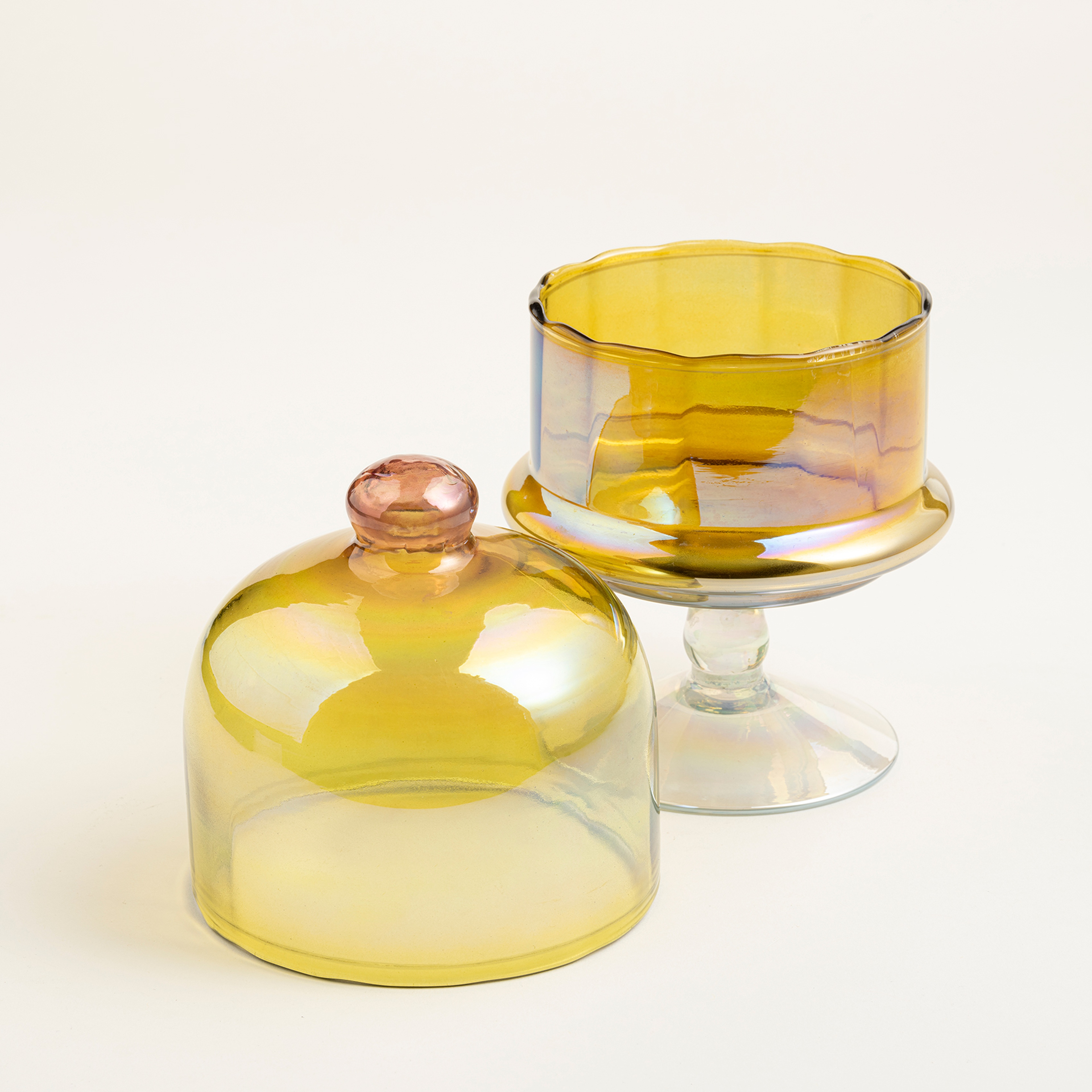 Aravalı Cam Dekoratif Obje 11.25x11.25x23.75 Cm Sarı