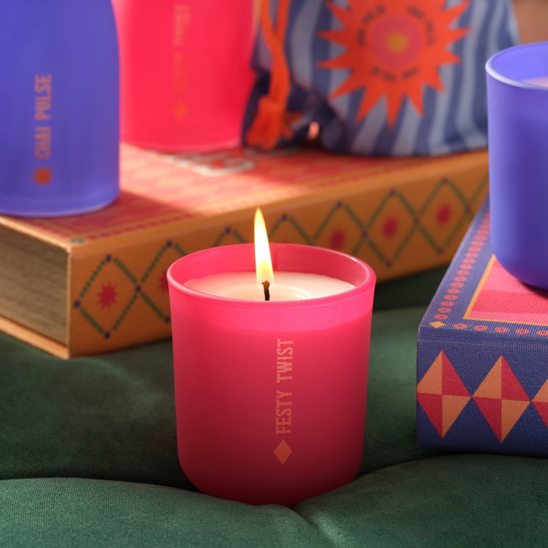 Festy Twıst Parafın Kokulu Mum - Fuşya