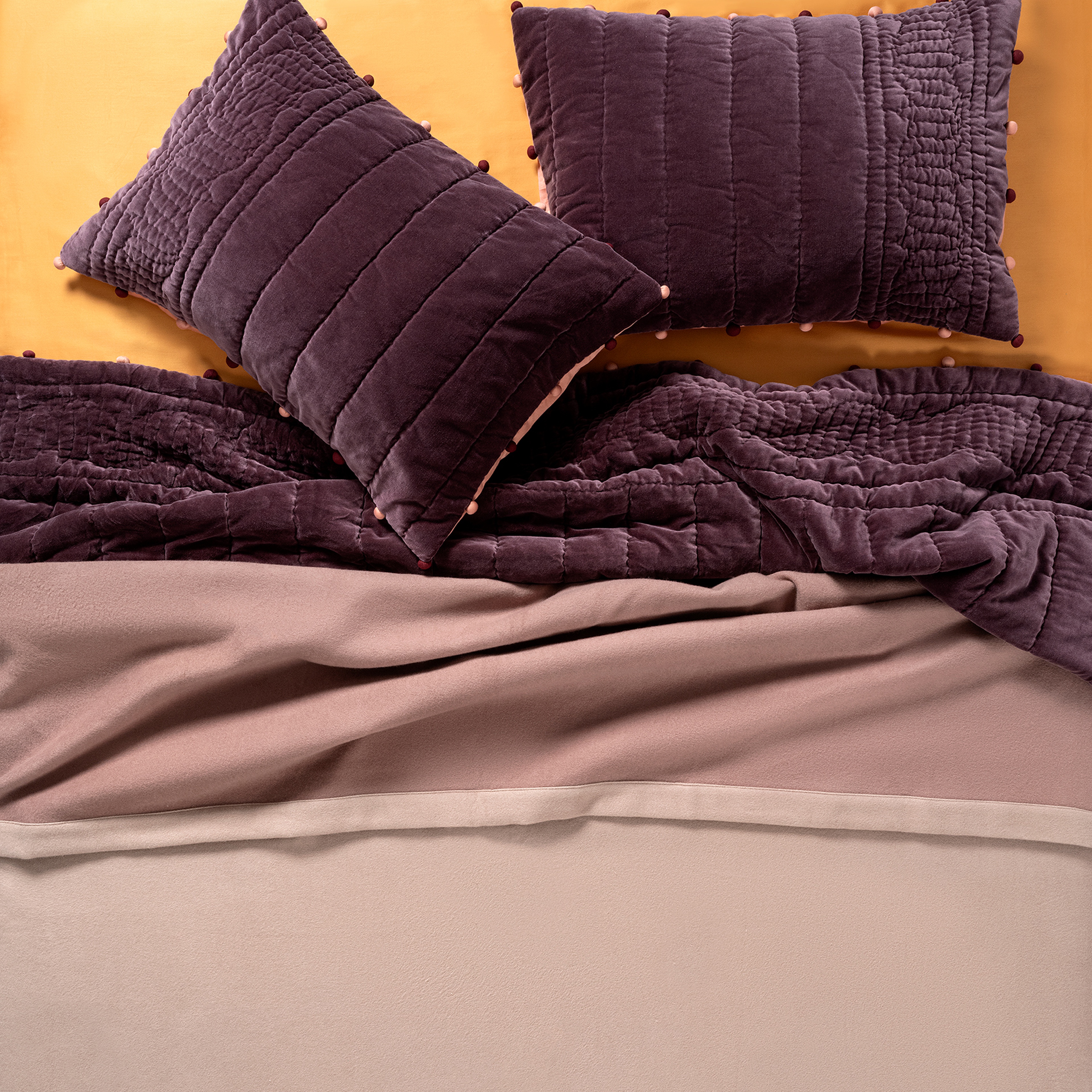 Novelas Çift Taraflı Organik Pamuk %100 Organik Pamuk Battaniye 160x220 Cm Bej