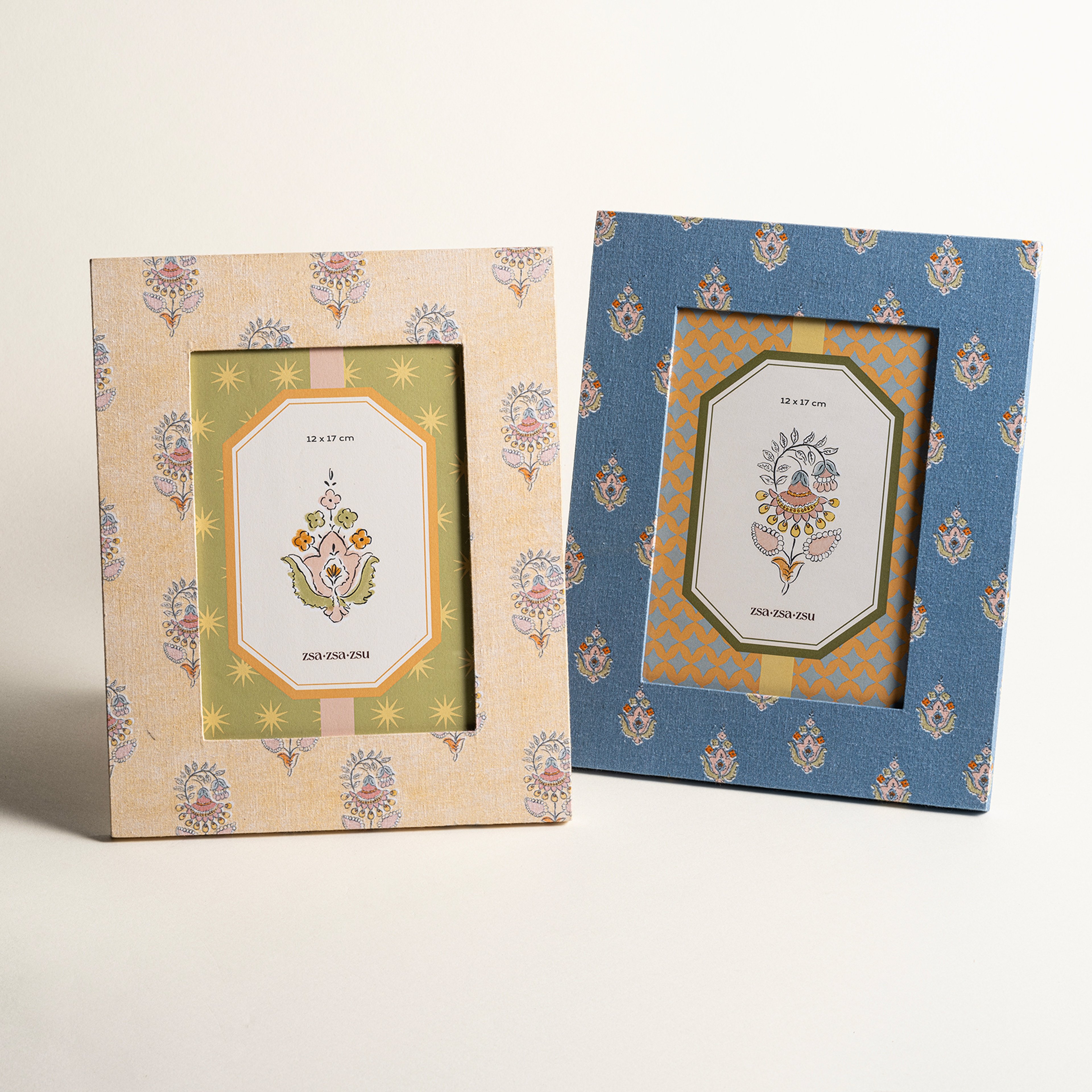 Noıda Baskılı Yapay Süet - Mdf - Cam - Kumaş: %100 Pamuk Çerçeve 18.40x23.50 Cm Açık Sarı